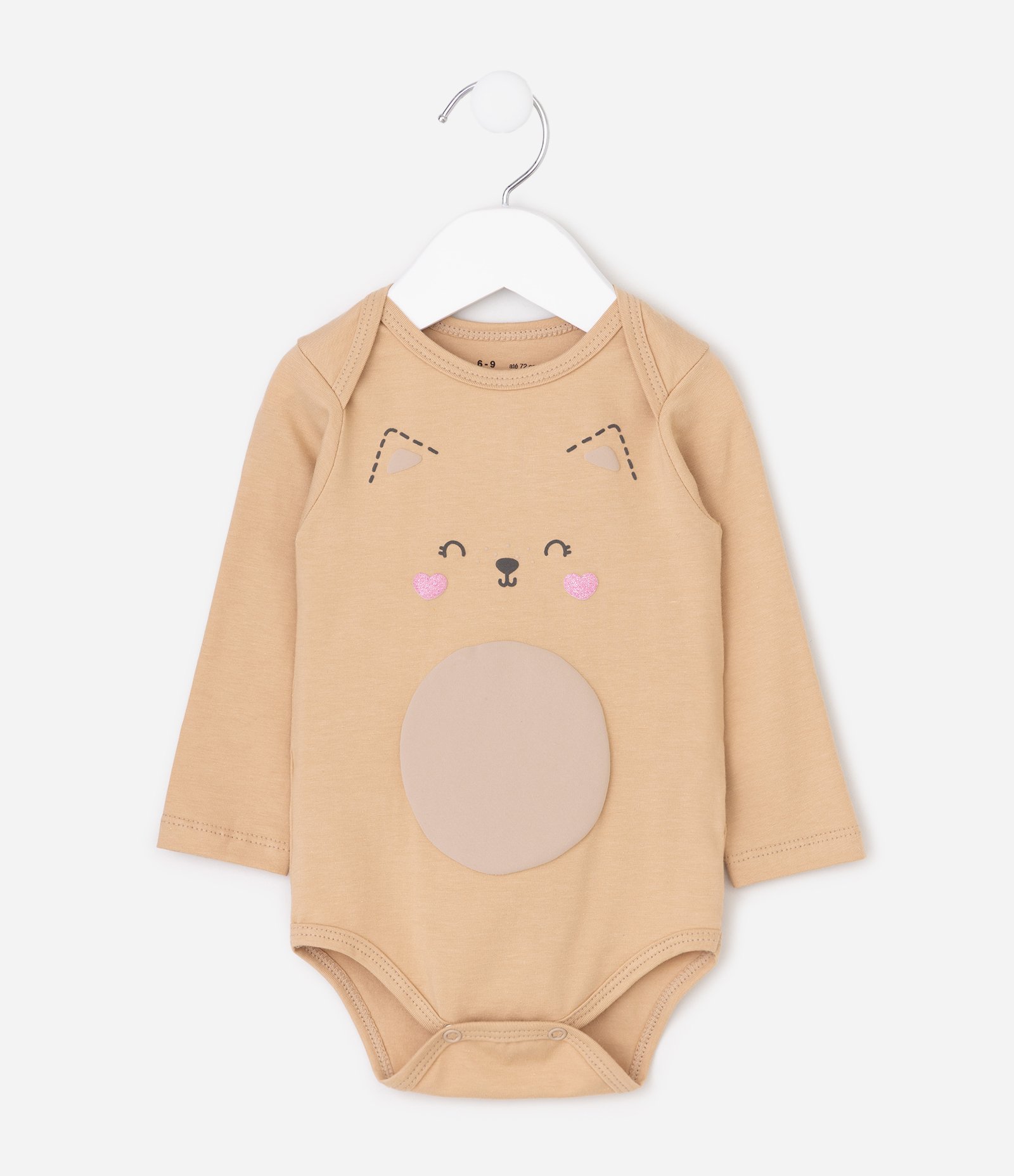 Body bebê Em Cotton Gatinho - Tam -12 a 18 Meses Marrom 2
