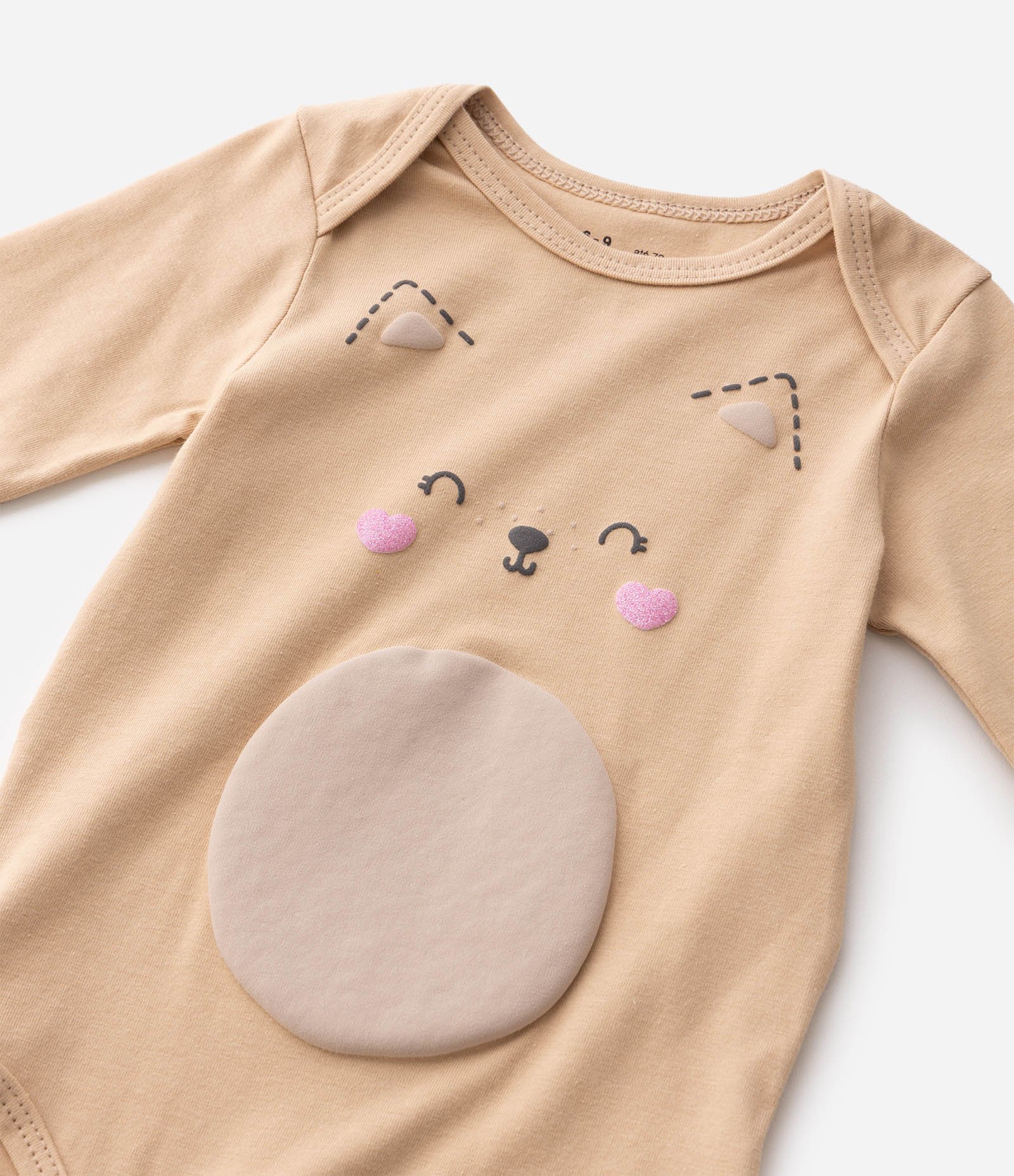 Body bebê Em Cotton Gatinho - Tam -12 a 18 Meses Marrom 5