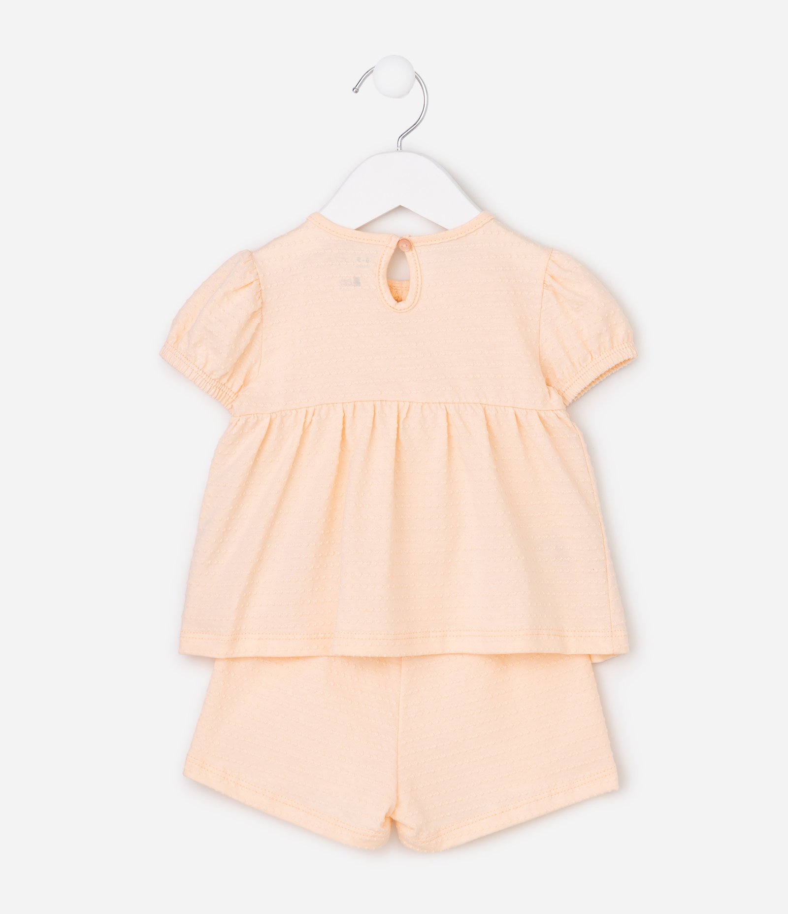 Conjunto Bebê com Bordado Floral - Tam 0 a 18 Meses Amarelo 4