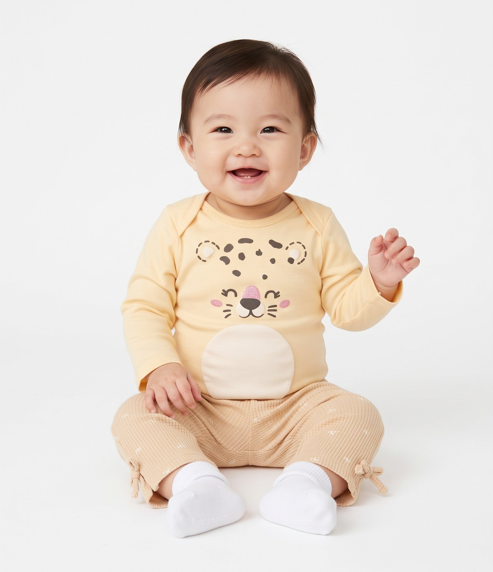 Body Bebê Em Algodão com Estampa Oncinha - Tam RN a 18 Meses Amarelo 1
