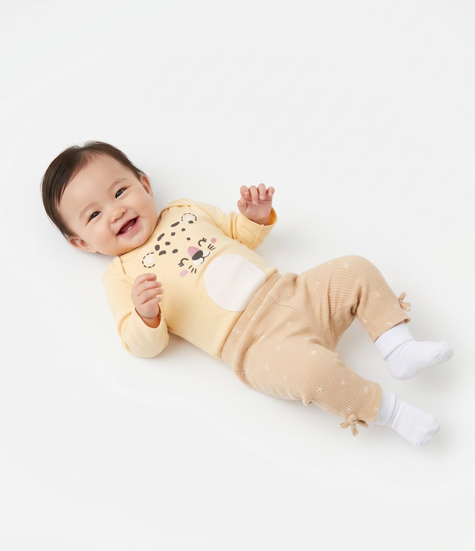 Body Bebê Em Algodão com Estampa Oncinha - Tam RN a 18 Meses Amarelo 3