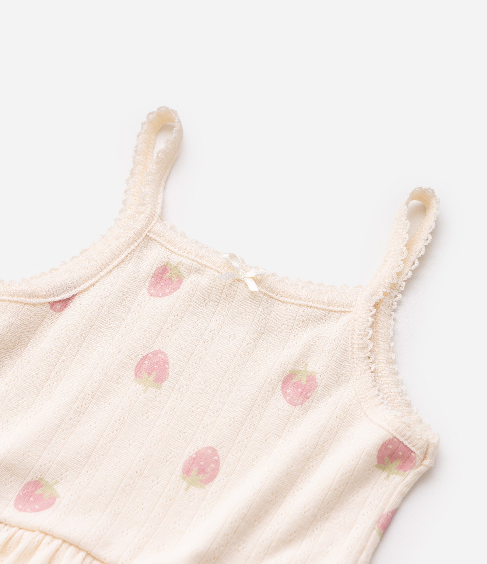 Vestido Body Infantil Em Algodão Estampa Morango - Tam 0 a 18 Meses Bege 10