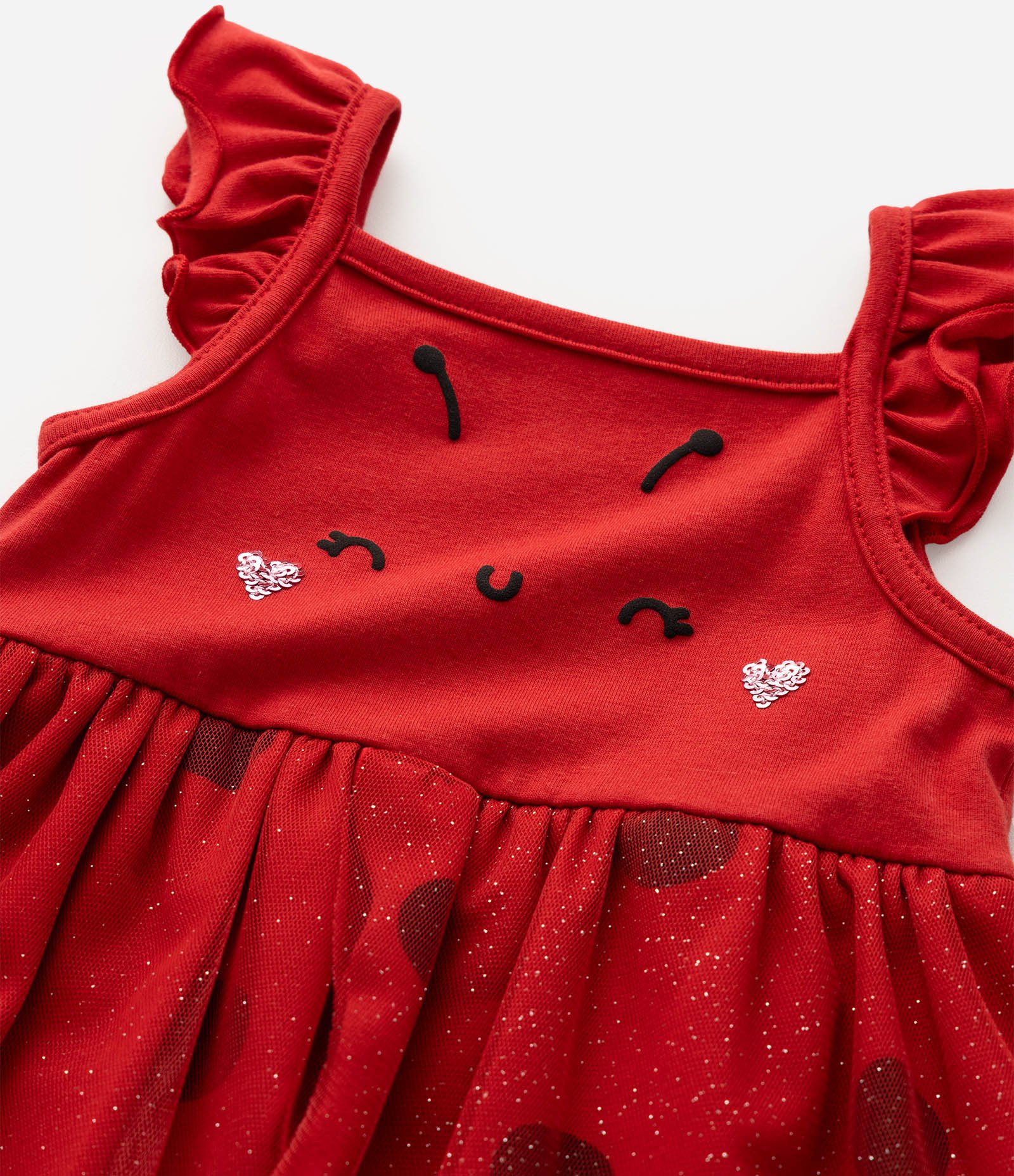 Vestido Body Bebê de Joaninha com Faixa de Cabelo Tam - RN a 18 Meses Vermelho 8