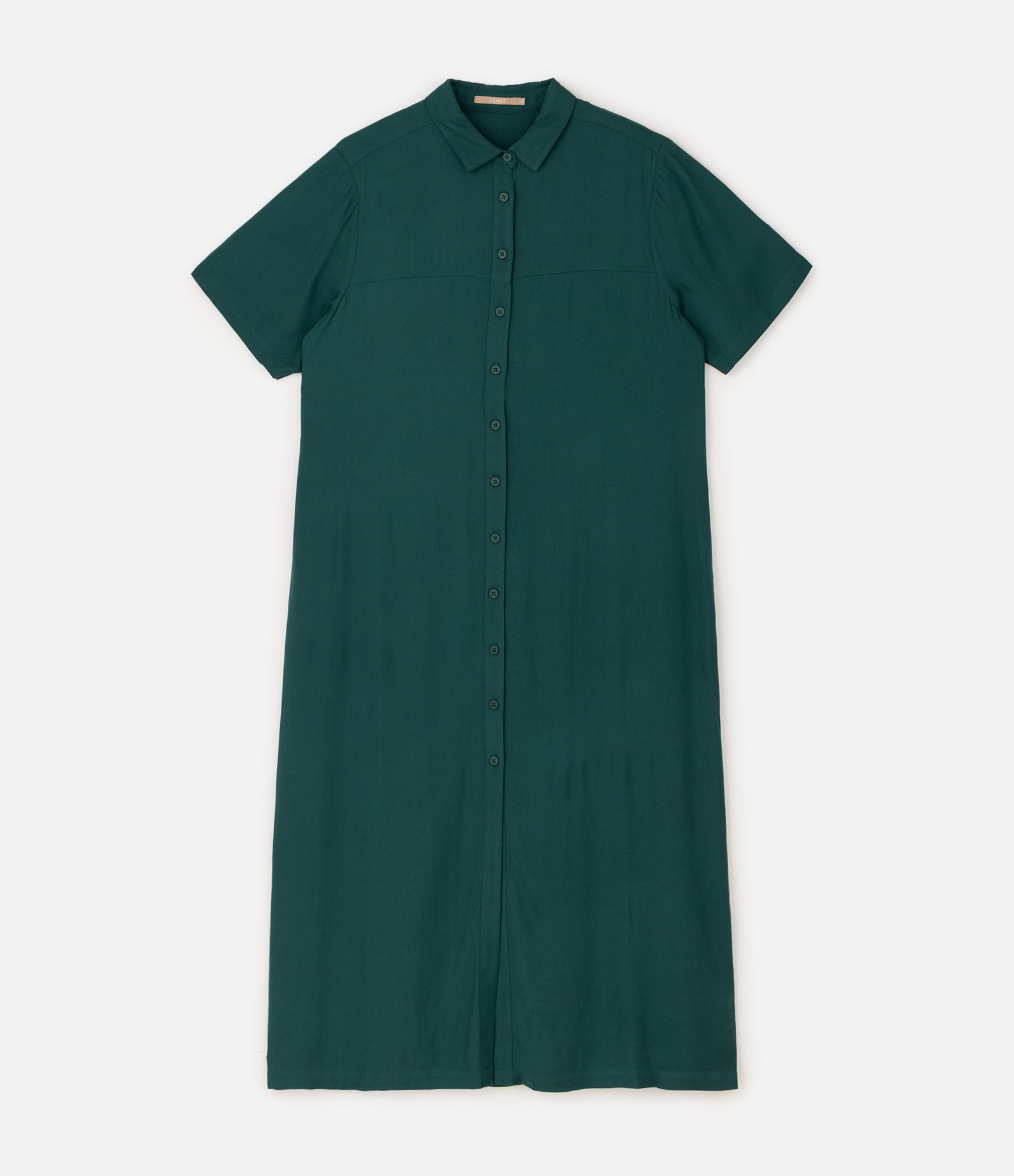 Vestido Chemise Midi Viscose Curve & Plus Size Verde 1