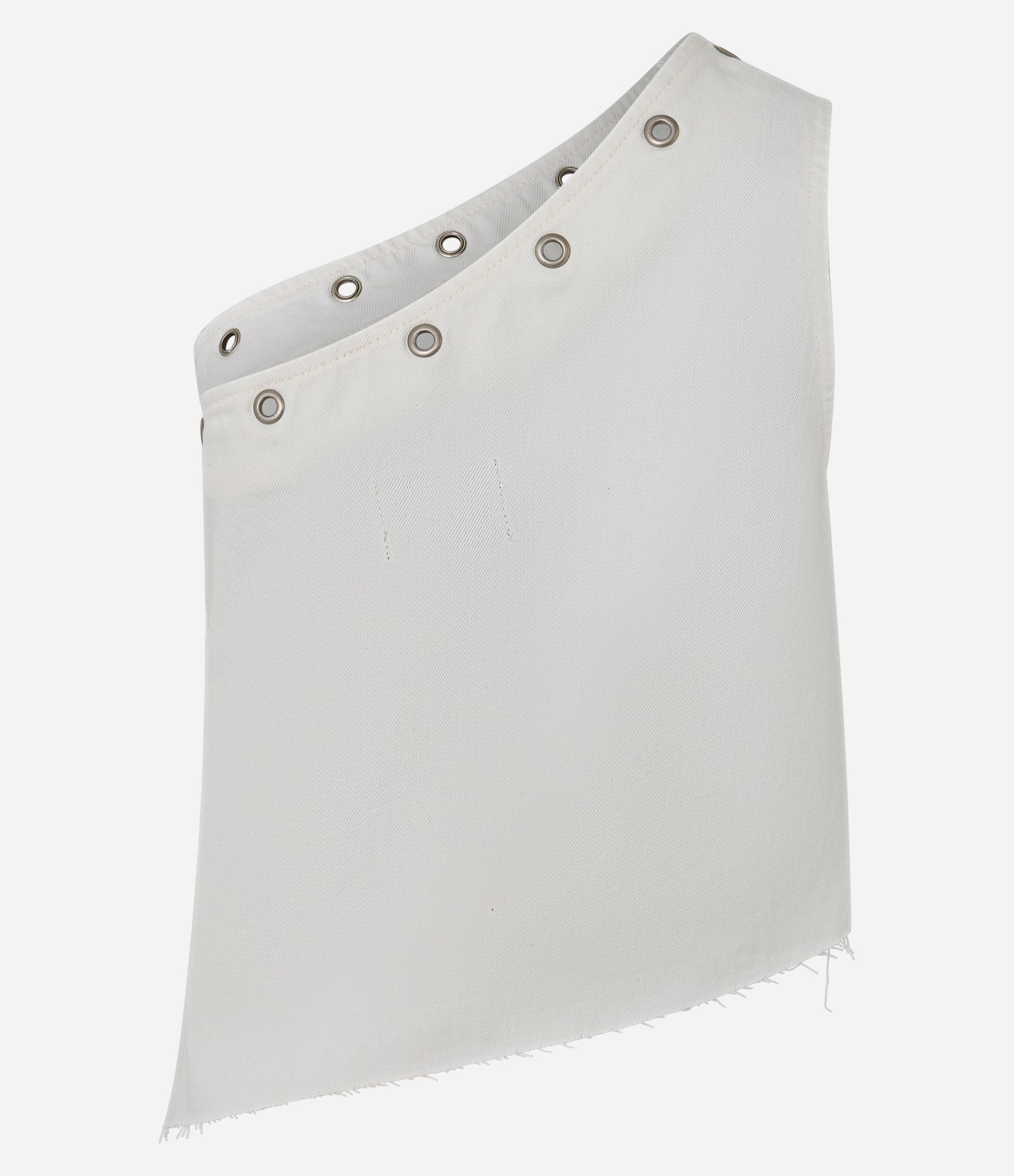 Blusa Assimétrica em Sarja com Um Ombro Só Branco 8