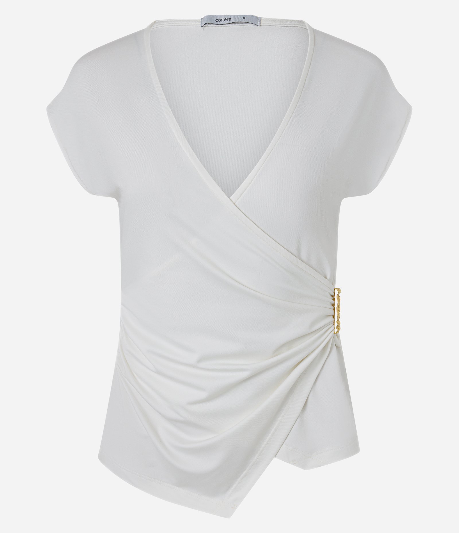 Blusa Transpassada com Aviamento Metalizado Branco 5