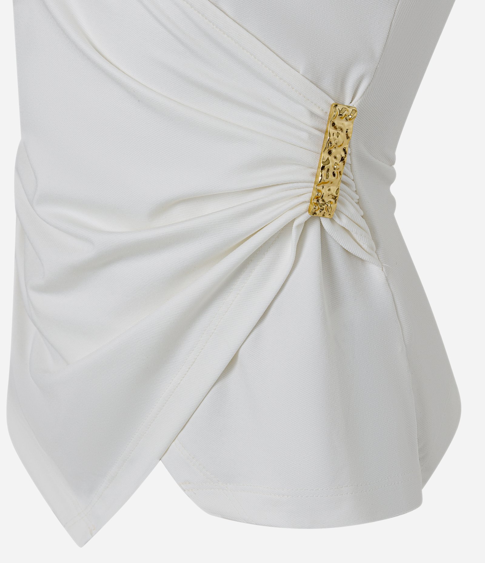 Blusa Transpassada com Aviamento Metalizado Branco 6