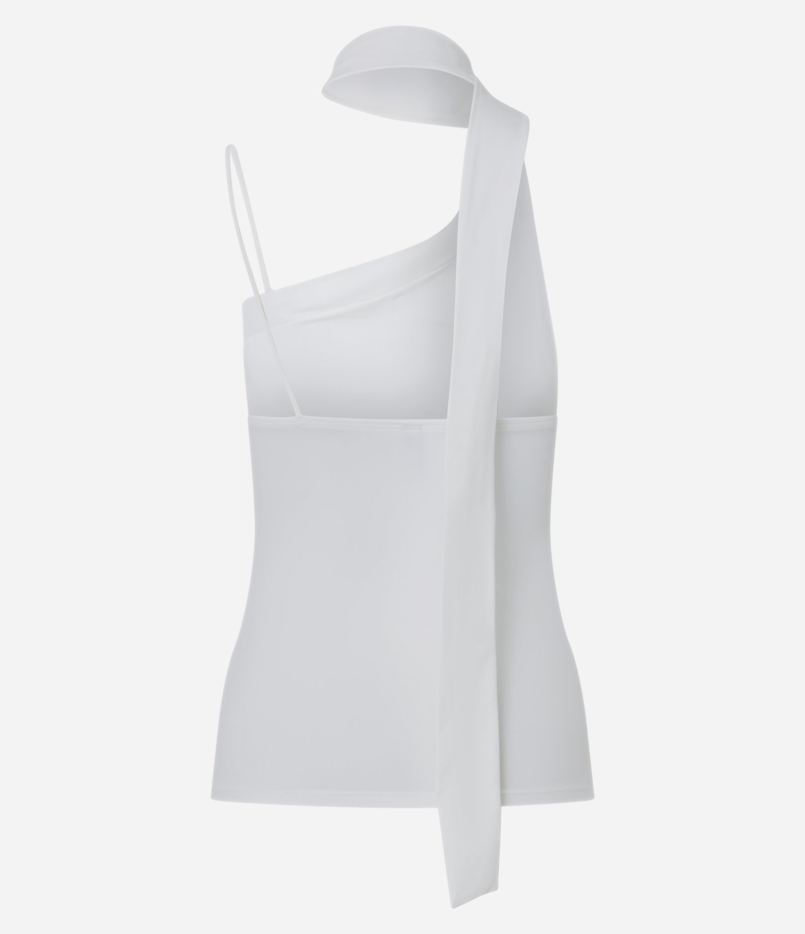 Blusa Frente Única com Amarração no Pescoço e Efeito Drapeado Branco 6