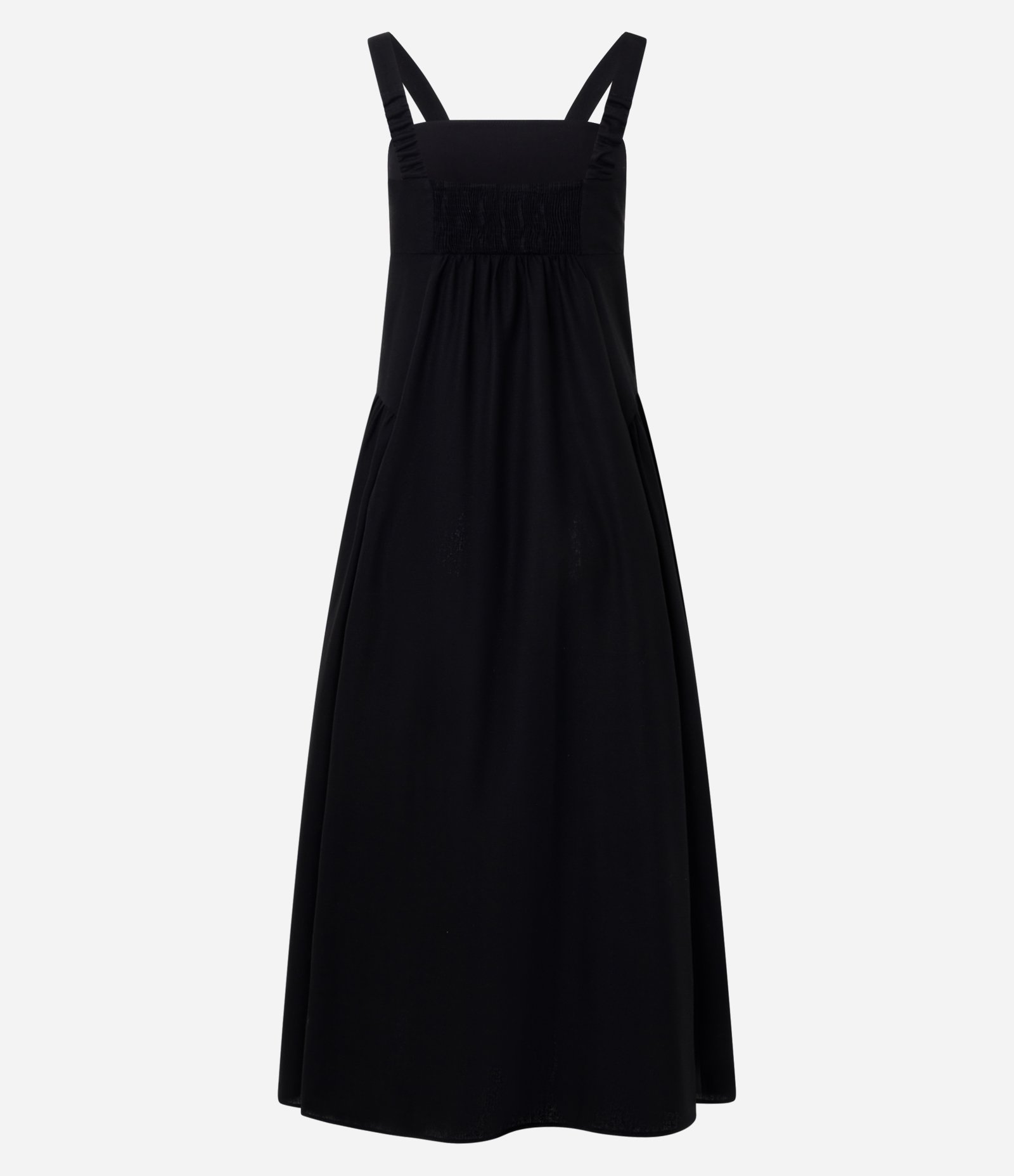 Vestido Longo em Viscolinho com Alças Larga Preto 2