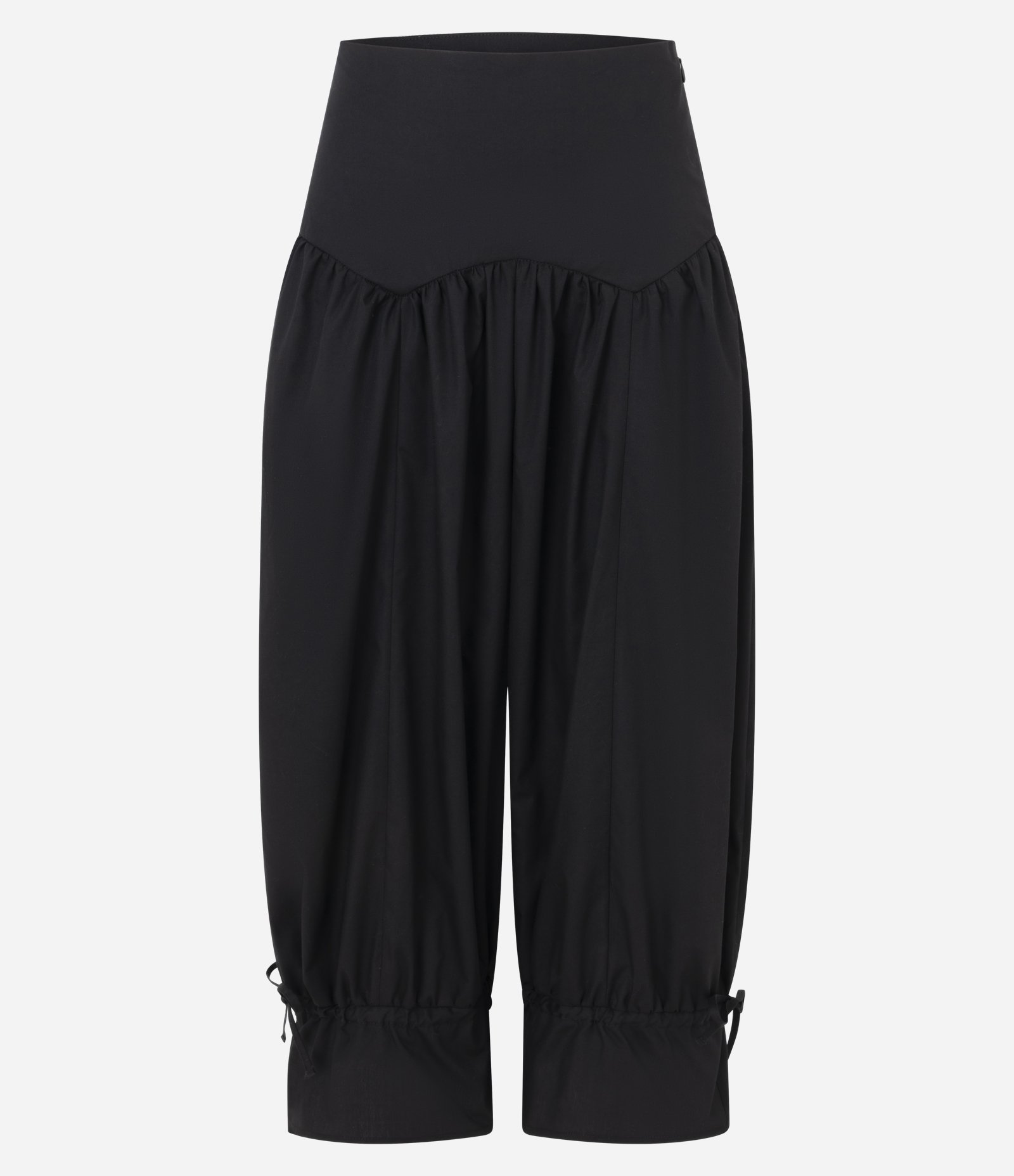 Calça Bloomer Alfaiatada com Pala e Amarração na Barra Preto 1