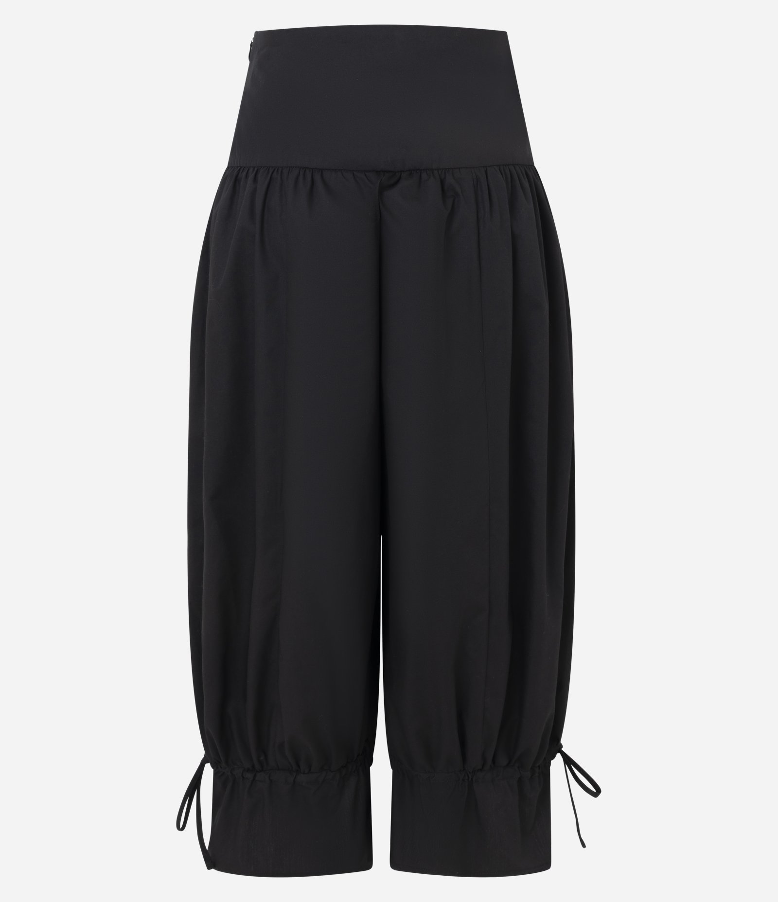 Calça Bloomer Alfaiatada com Pala e Amarração na Barra Preto 2