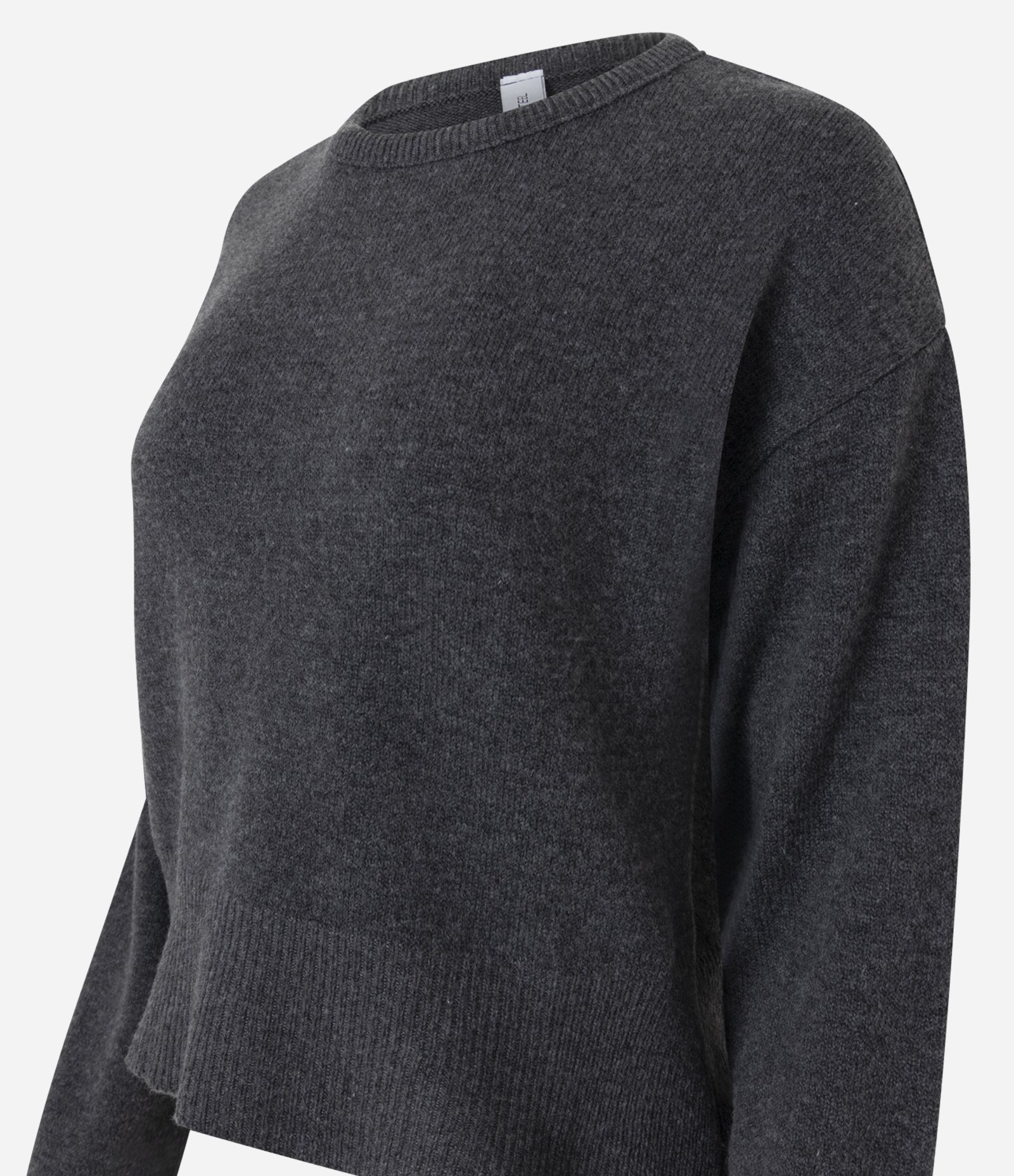 Suéter Oversized em Tricô Cinza Escuro 6