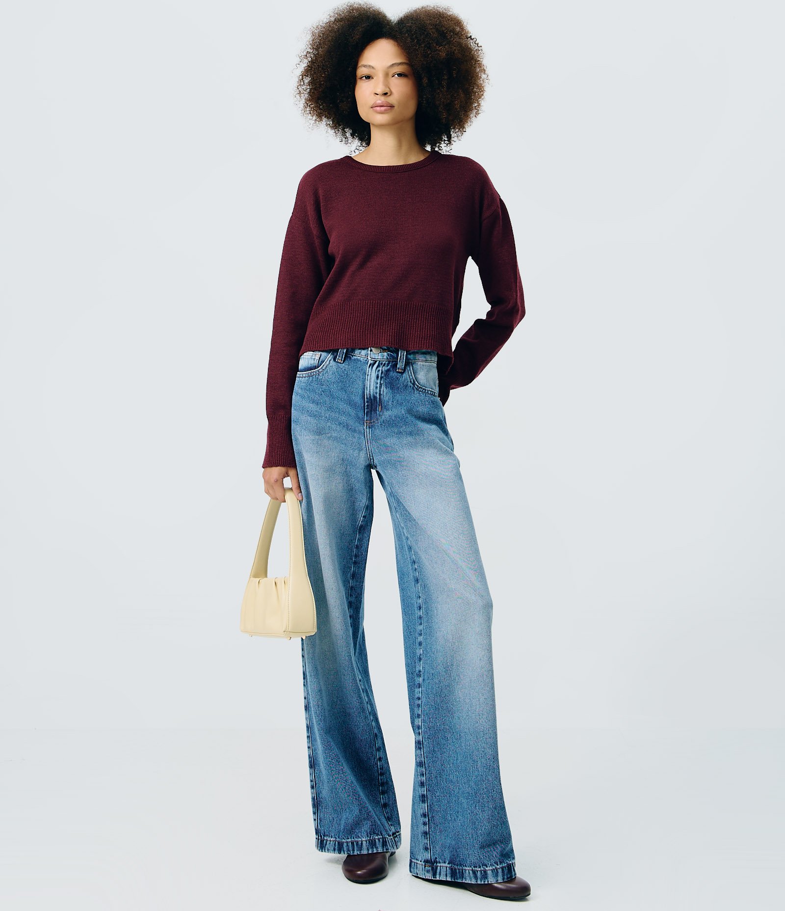 Suéter Oversized em Tricô Bordô 2