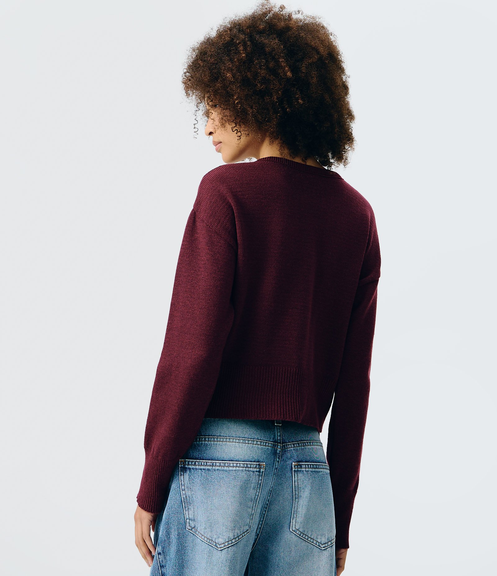 Suéter Oversized em Tricô Bordô 4