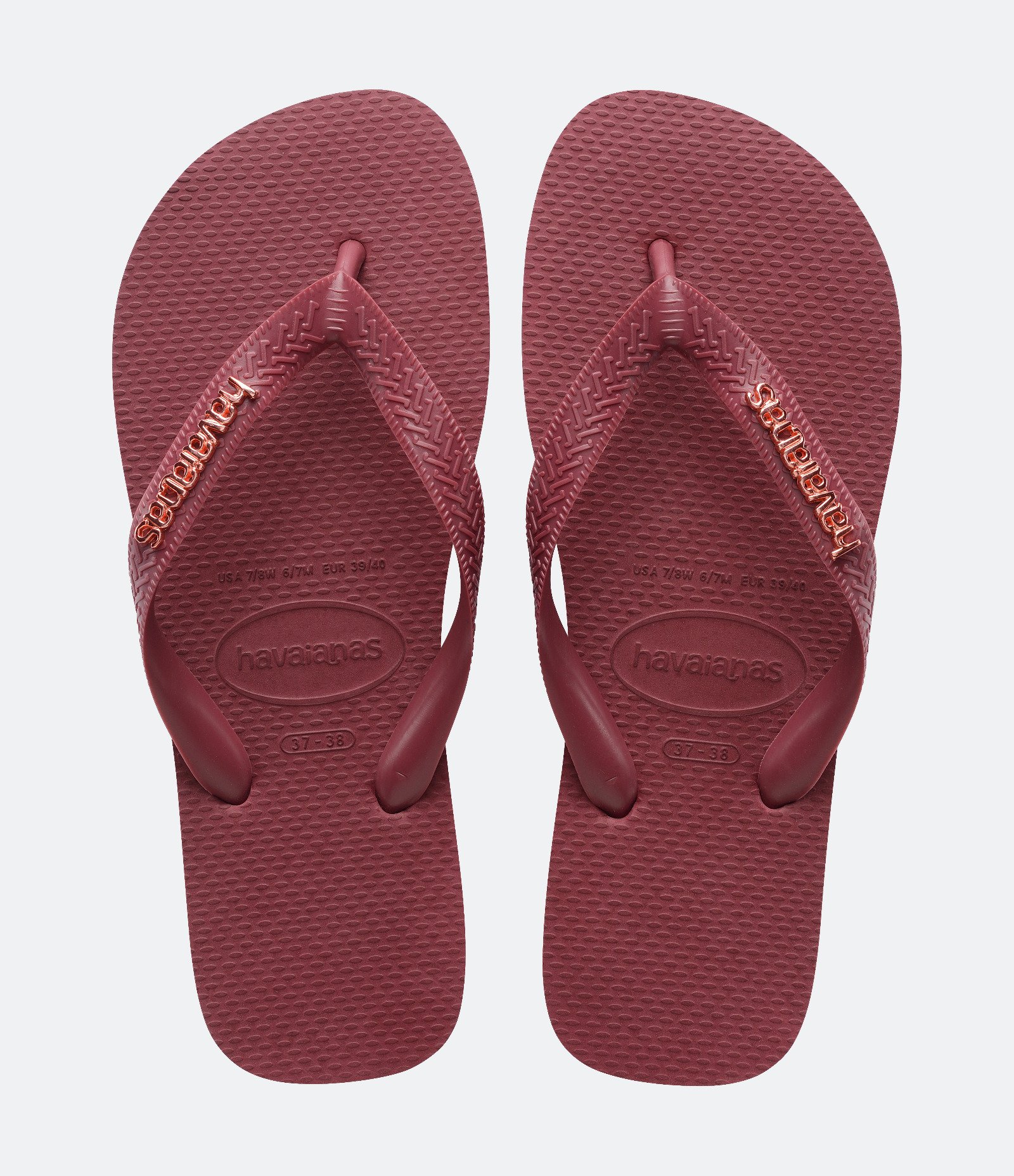 Chinelo Havaianas com Logo Metálica Vinho 1