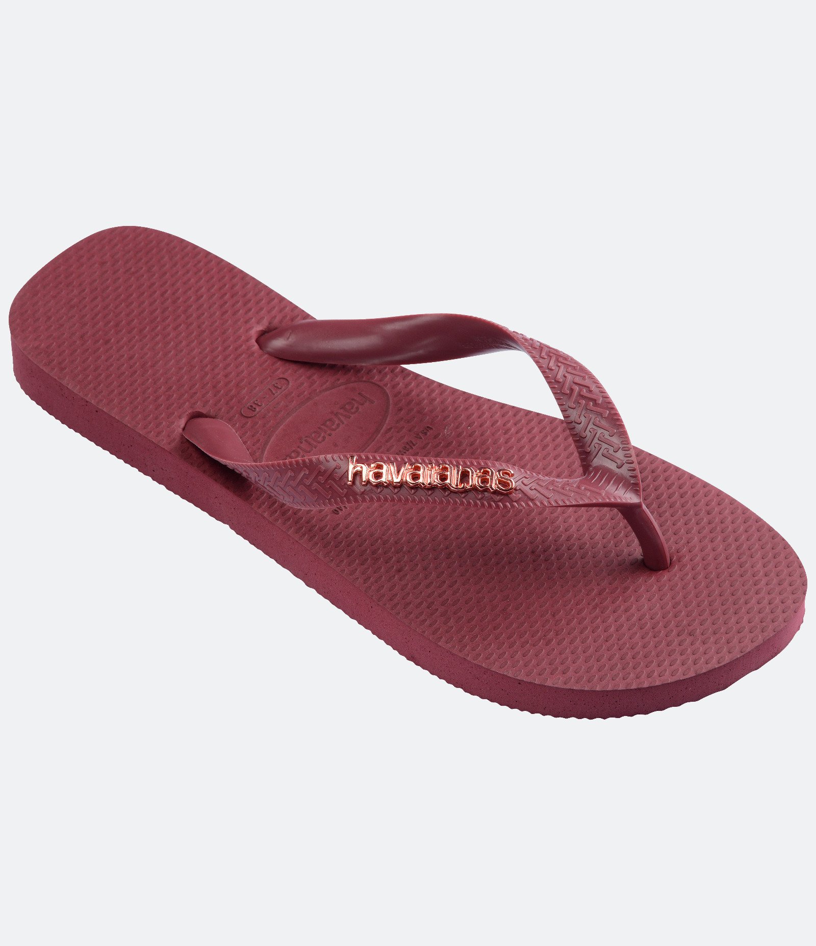 Chinelo Havaianas com Logo Metálica Vinho 2