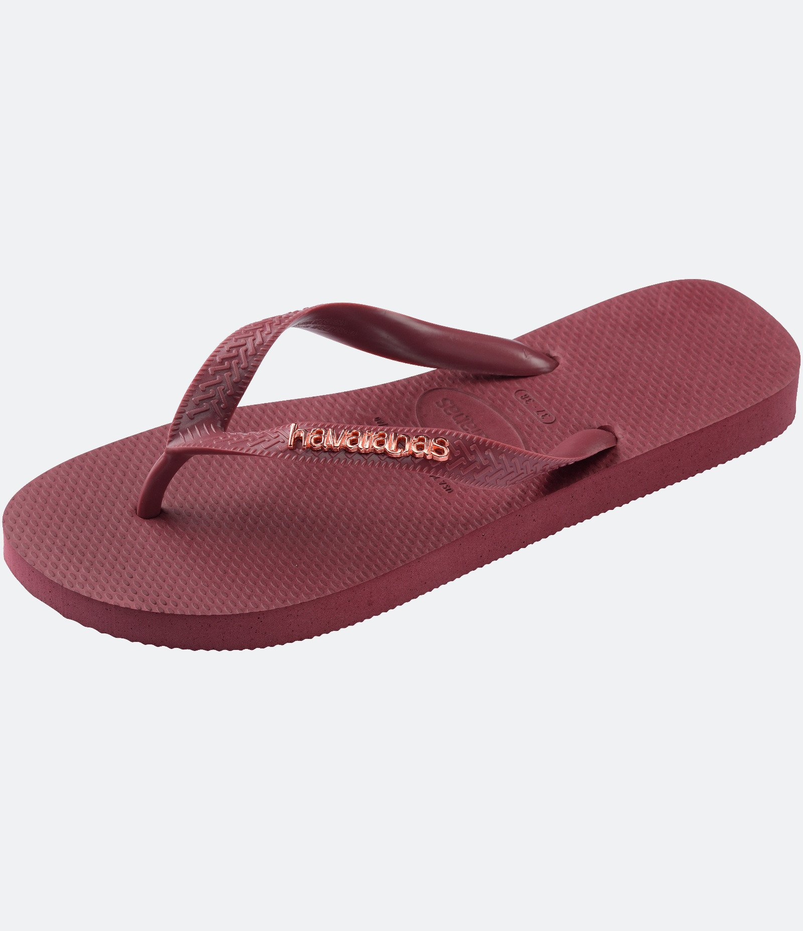 Chinelo Havaianas com Logo Metálica Vinho 6