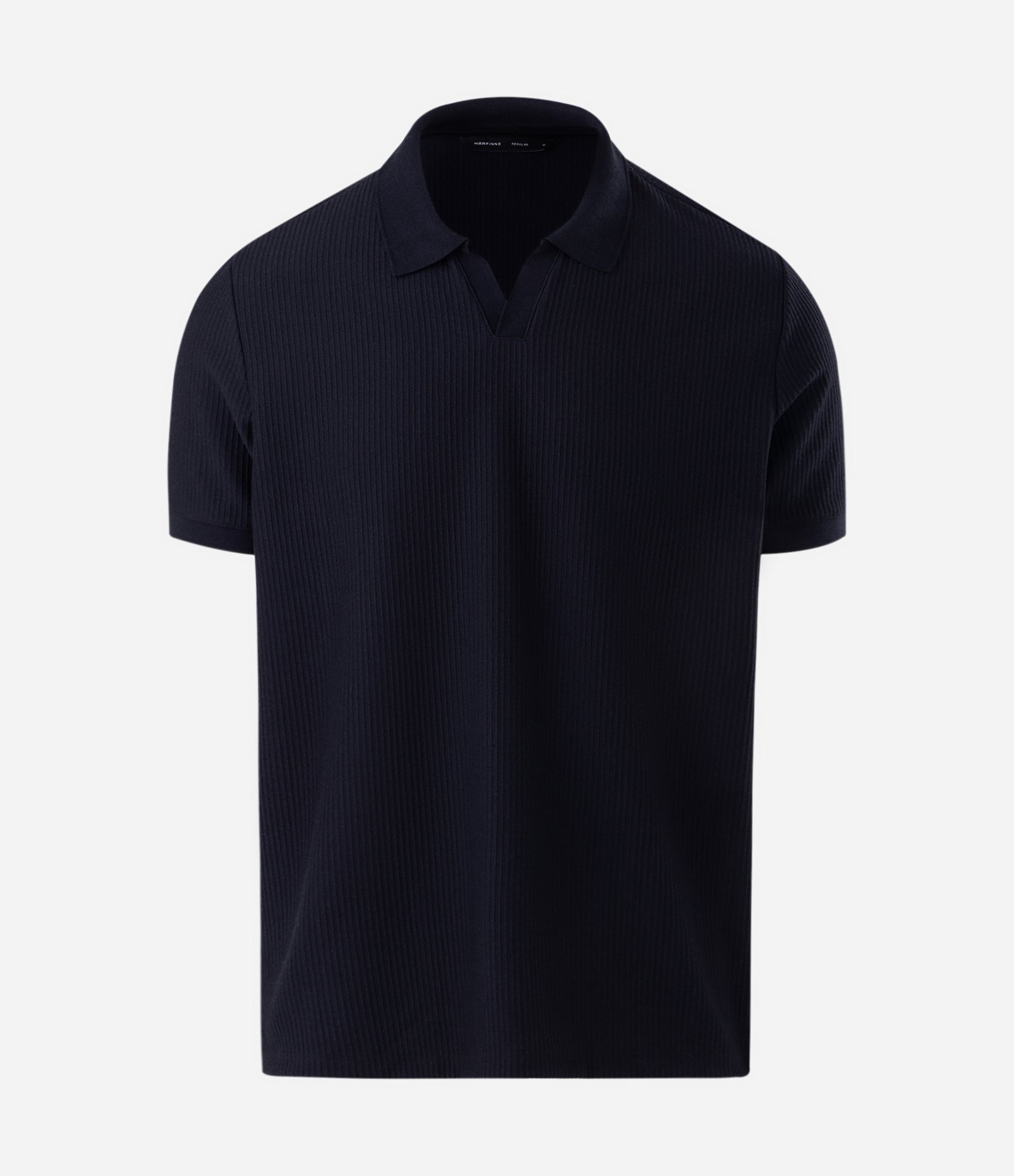 Polo Regular Texturizada Canelada Preto 5