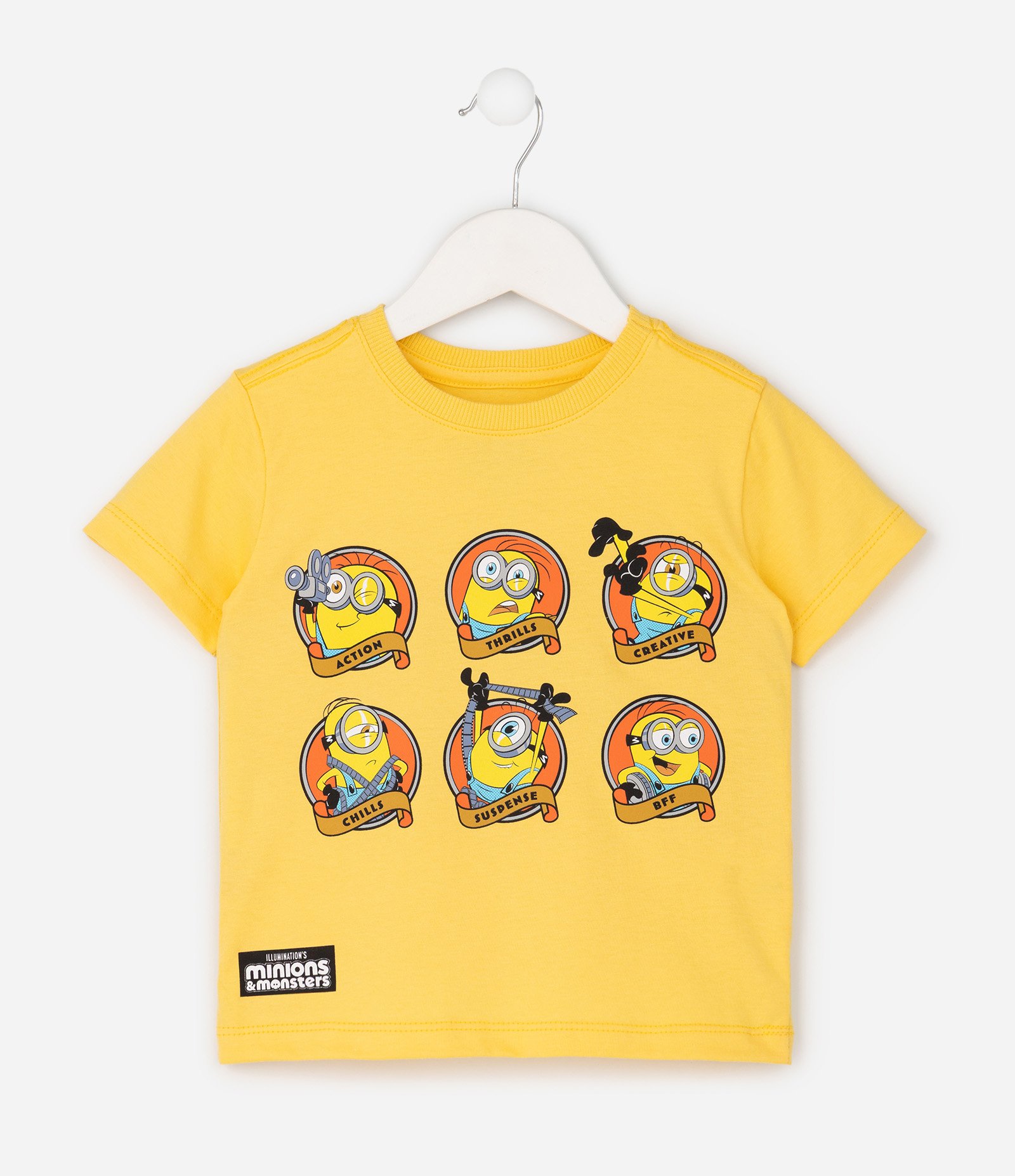 Camiseta em Algodão dos Minions Infantil - Tam 2 a 6 Anos Amarelo 1