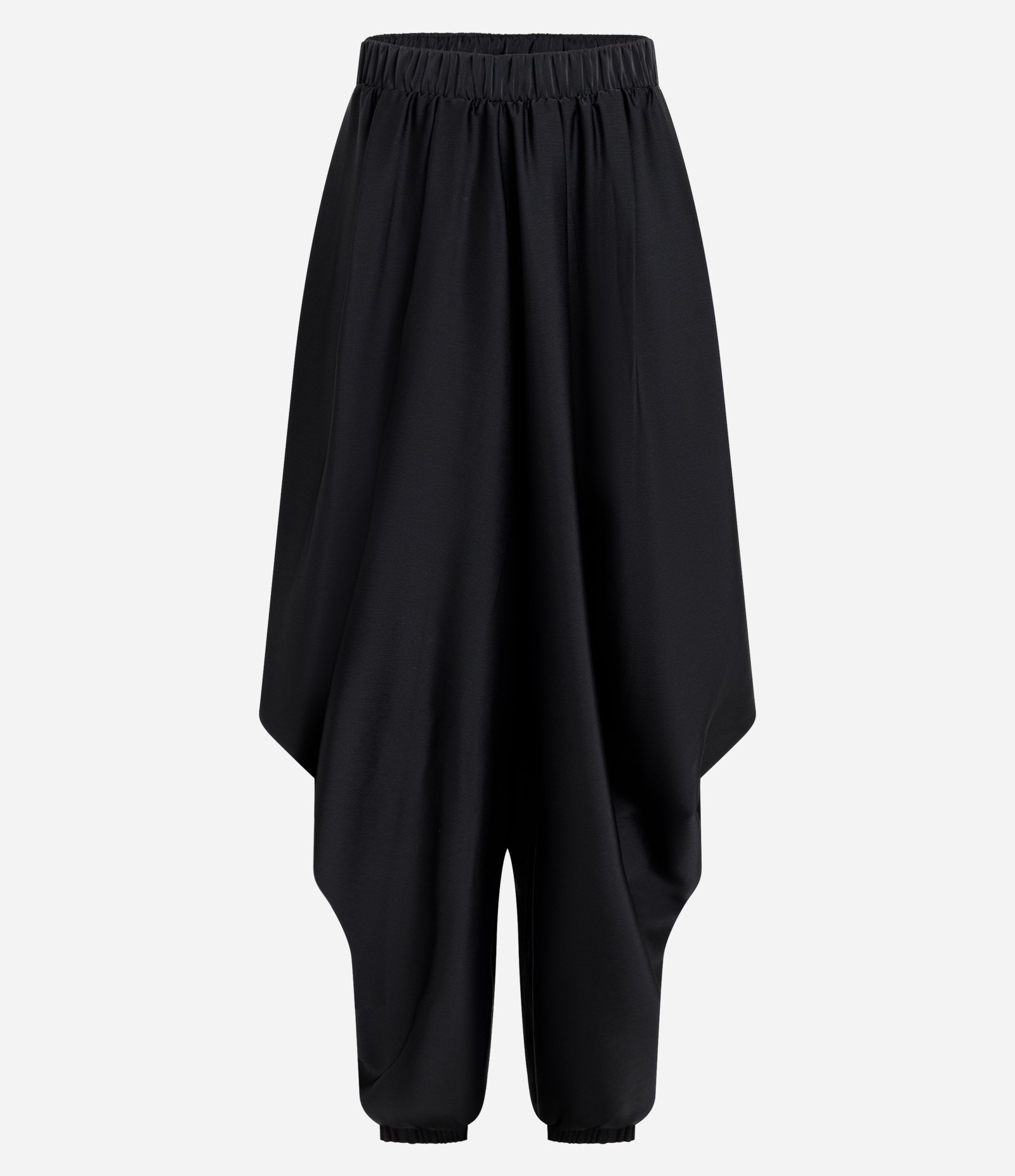 Calça Saruel Acetinada com Pontas Laterais e Barra Ajustada Preto 5