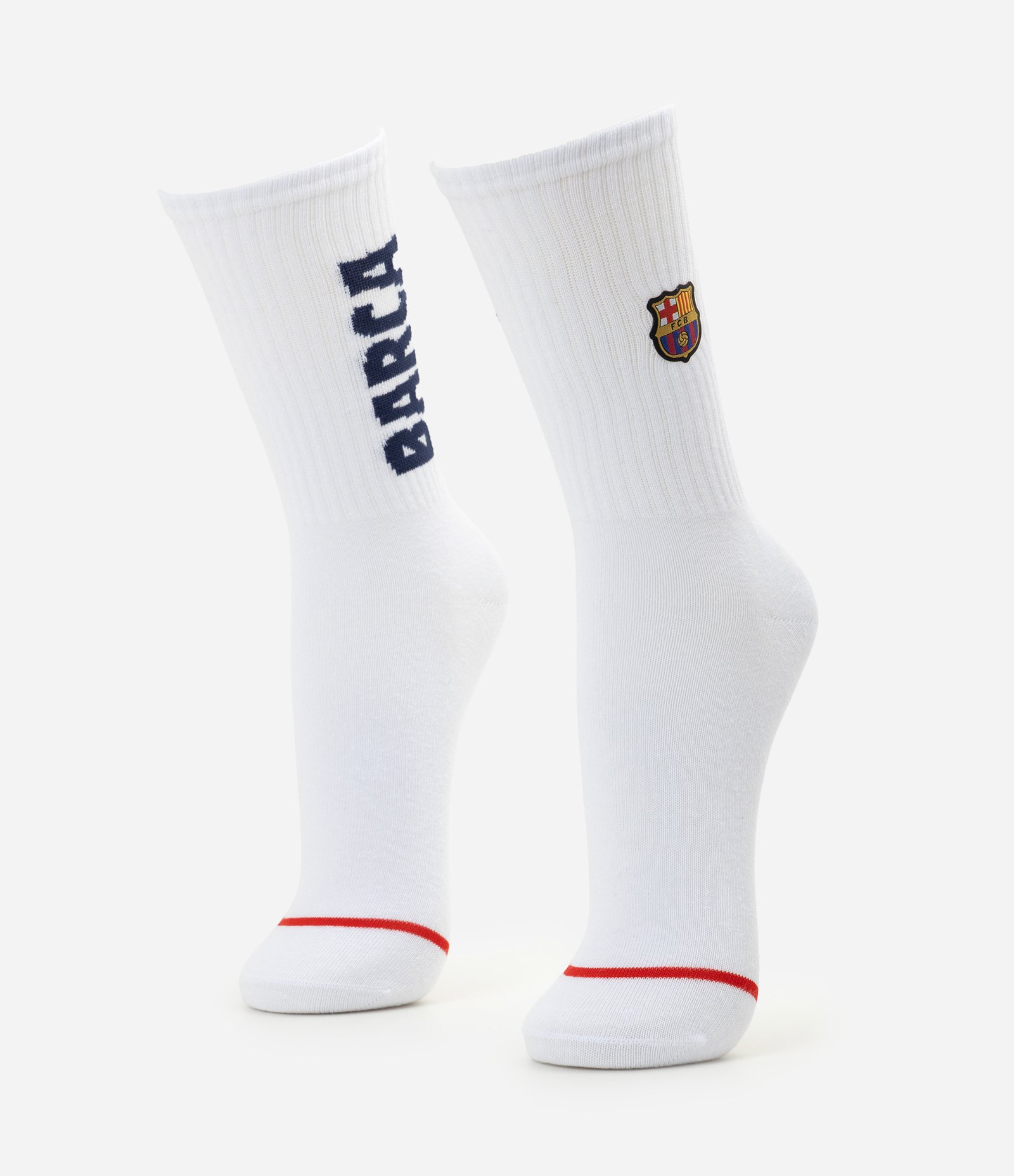 Meia Cano Alto do Barcelona Barça Branco 1