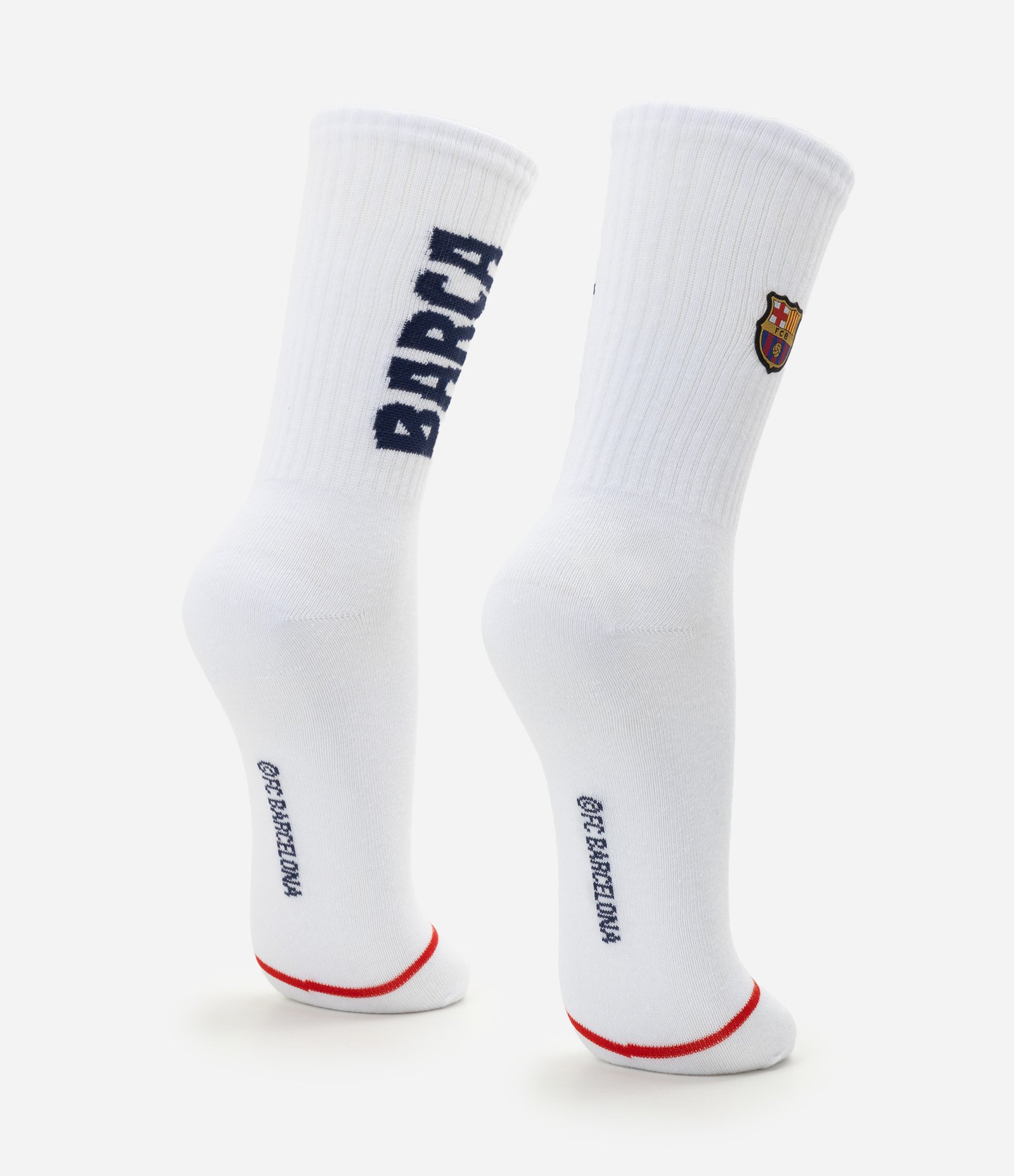 Meia Cano Alto do Barcelona Barça Branco 3