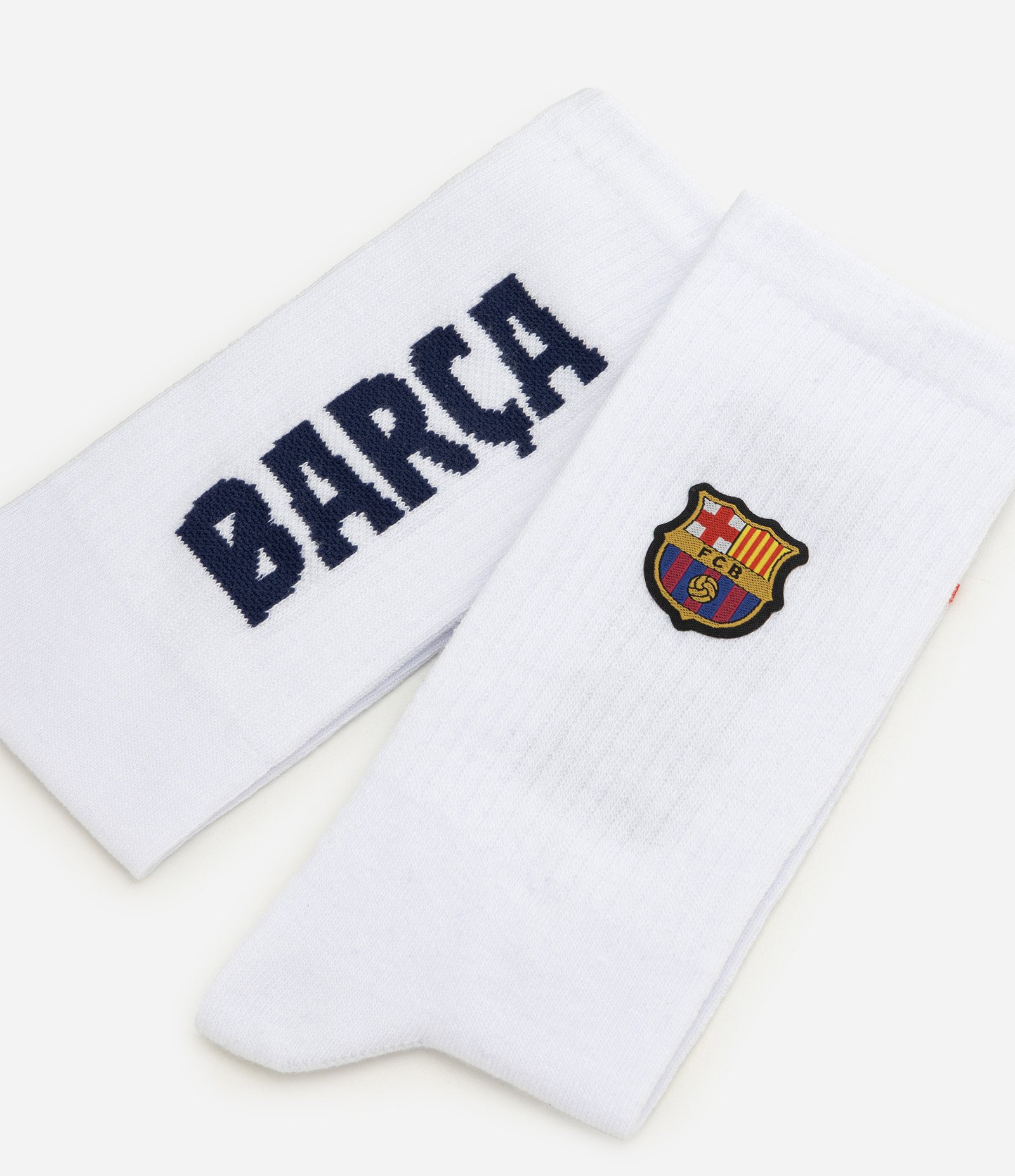 Meia Cano Alto do Barcelona Barça Branco 4
