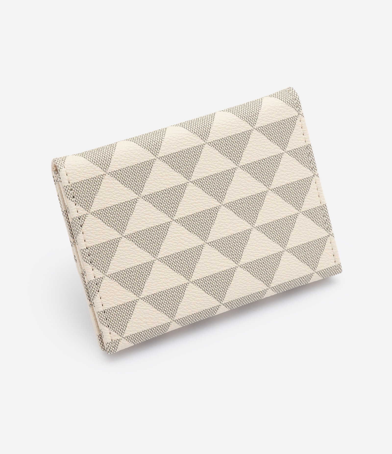Carteira Pequena em PU com Estampa Geométrica Off White 3
