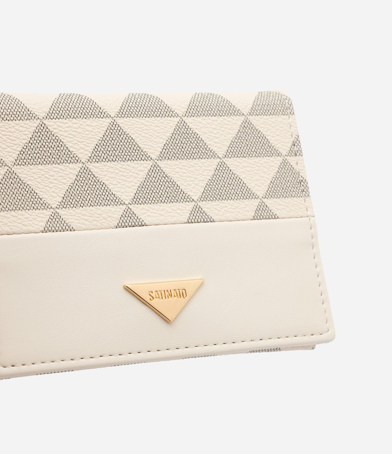 Carteira Pequena em PU com Estampa Geométrica Off White 4