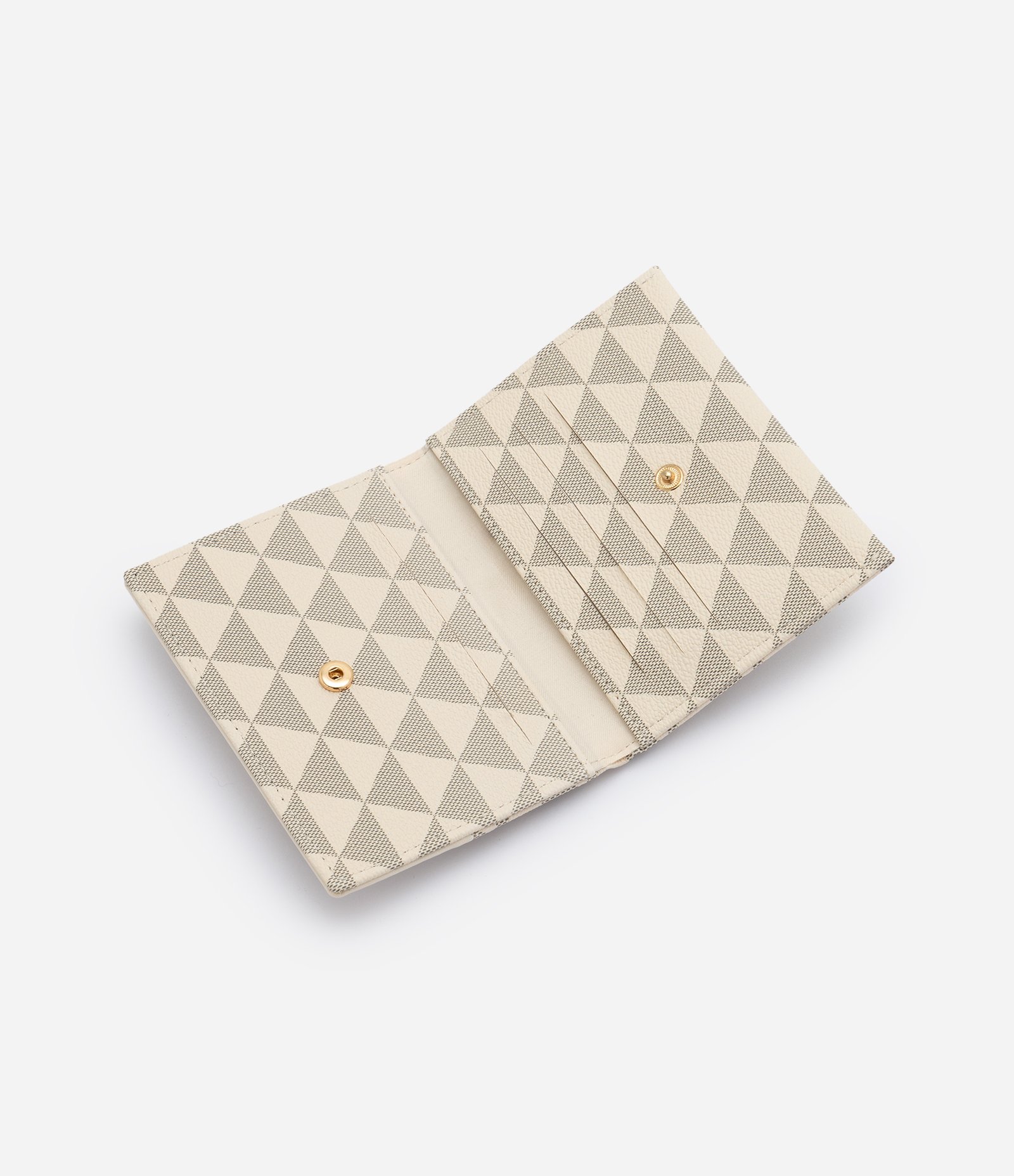Carteira Pequena em PU com Estampa Geométrica Off White 5