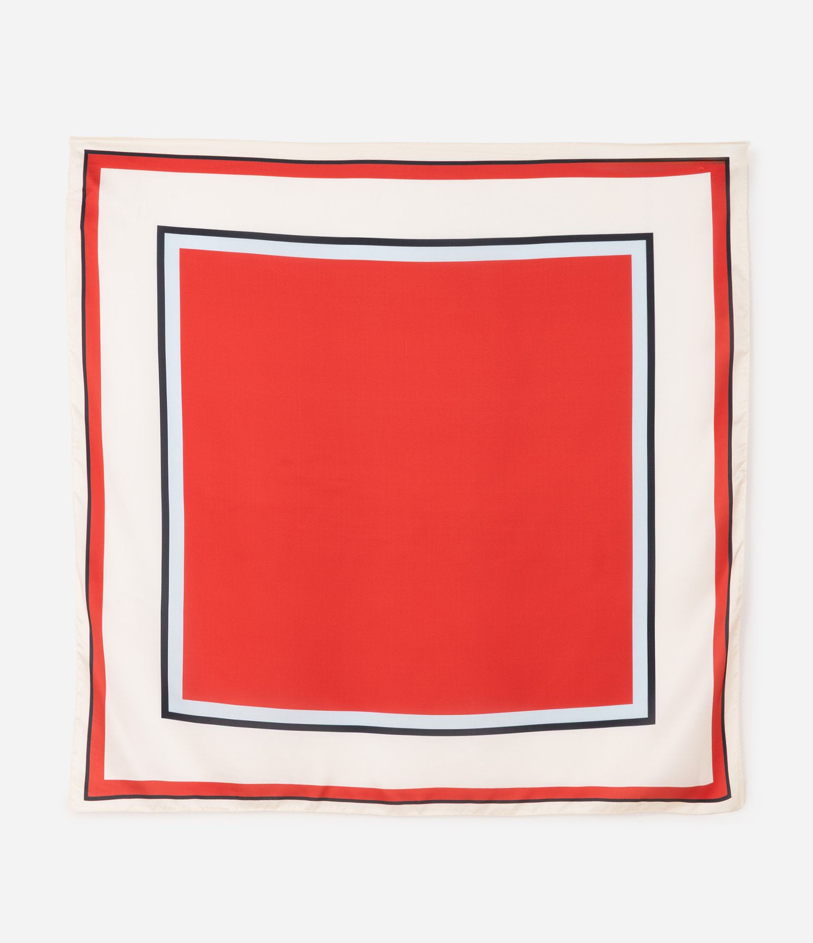 Lenço Quadrado Acetinado com Estampa Geométrica Vermelho 2