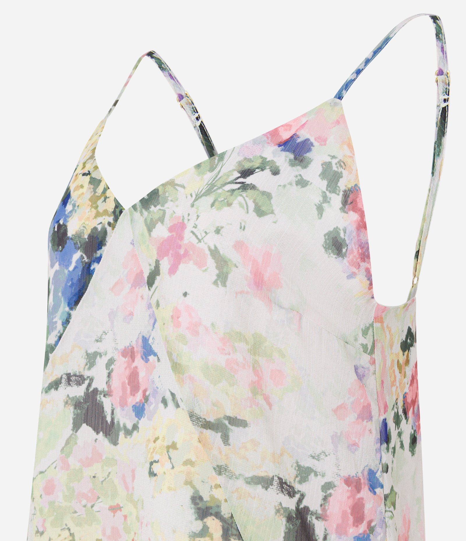 Vestido com Estampa Floral e Babados Branco 2