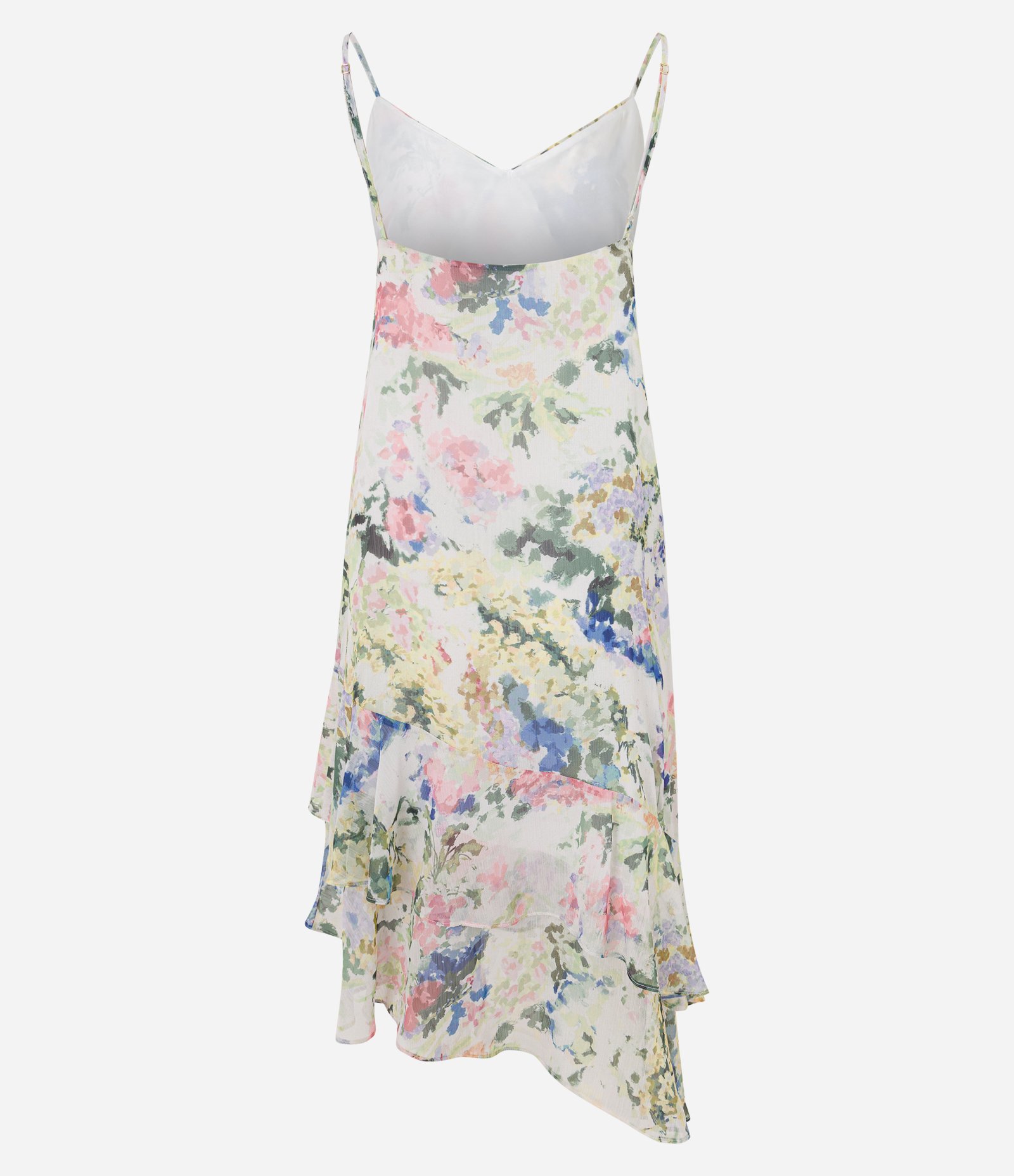 Vestido com Estampa Floral e Babados Branco 3