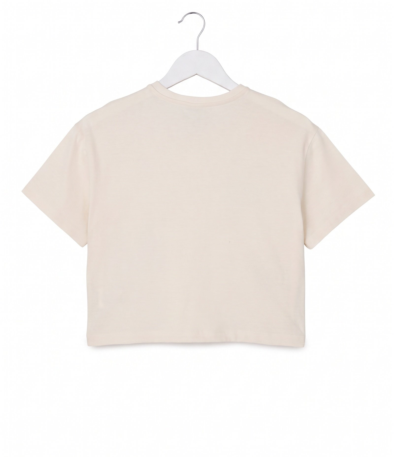 Camiseta Infantil em Algodão com Paetê de Corações - Tam 5 a 16 Anos Bege 7