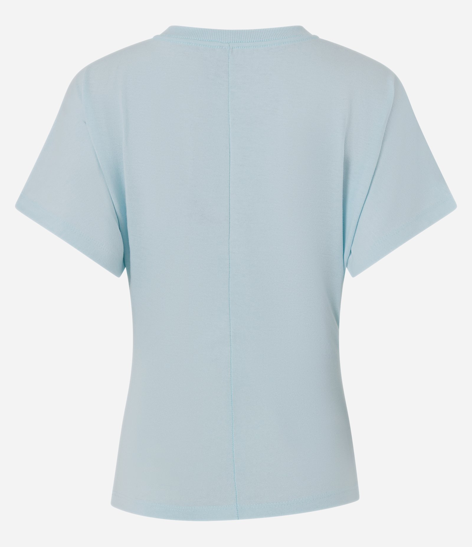 Blusa Baby Look em Meia Malha com Drapeado Lateral Azul 6