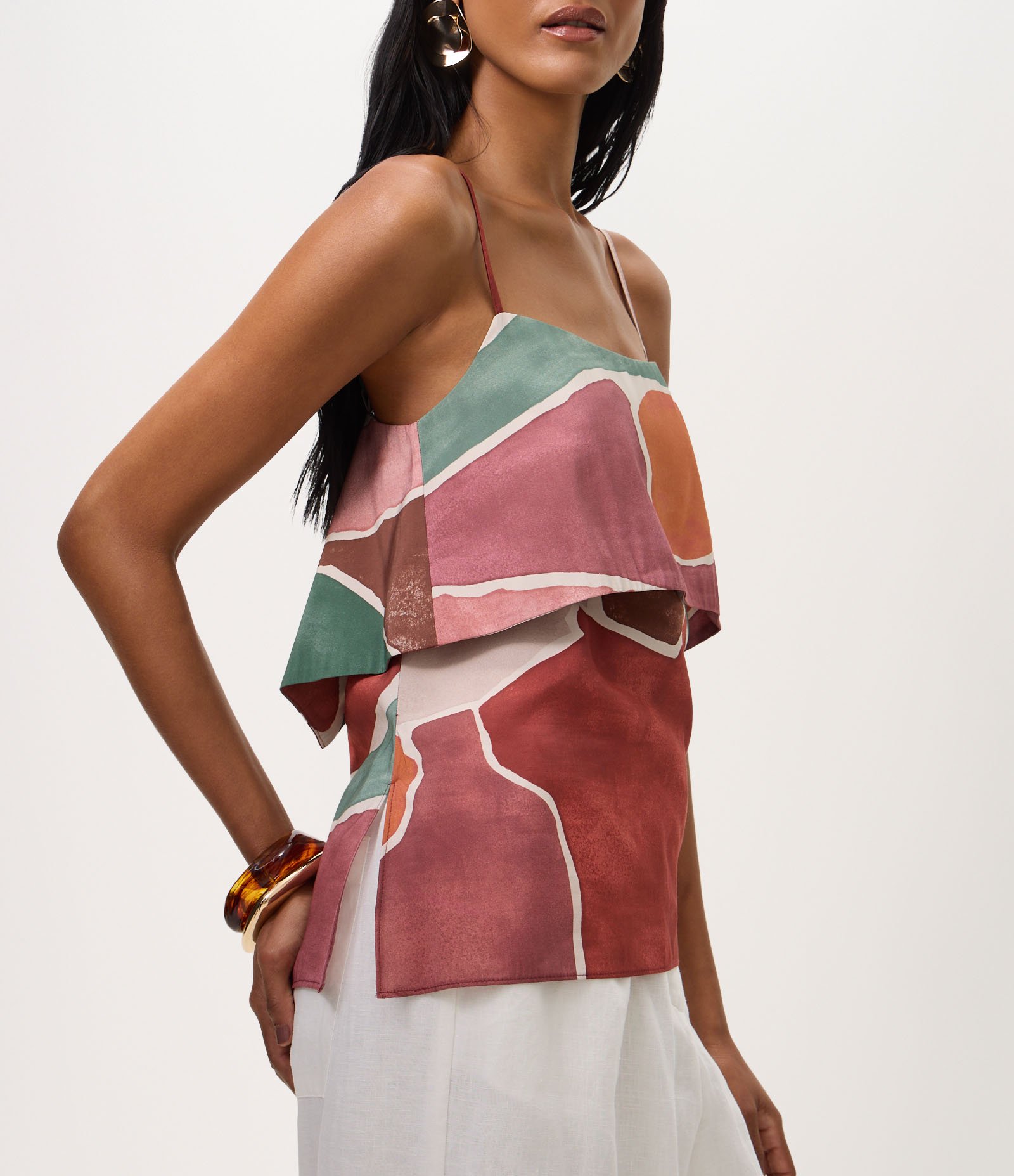 Blusa em Viscose com Efeito de Sobreposição Multicores 3