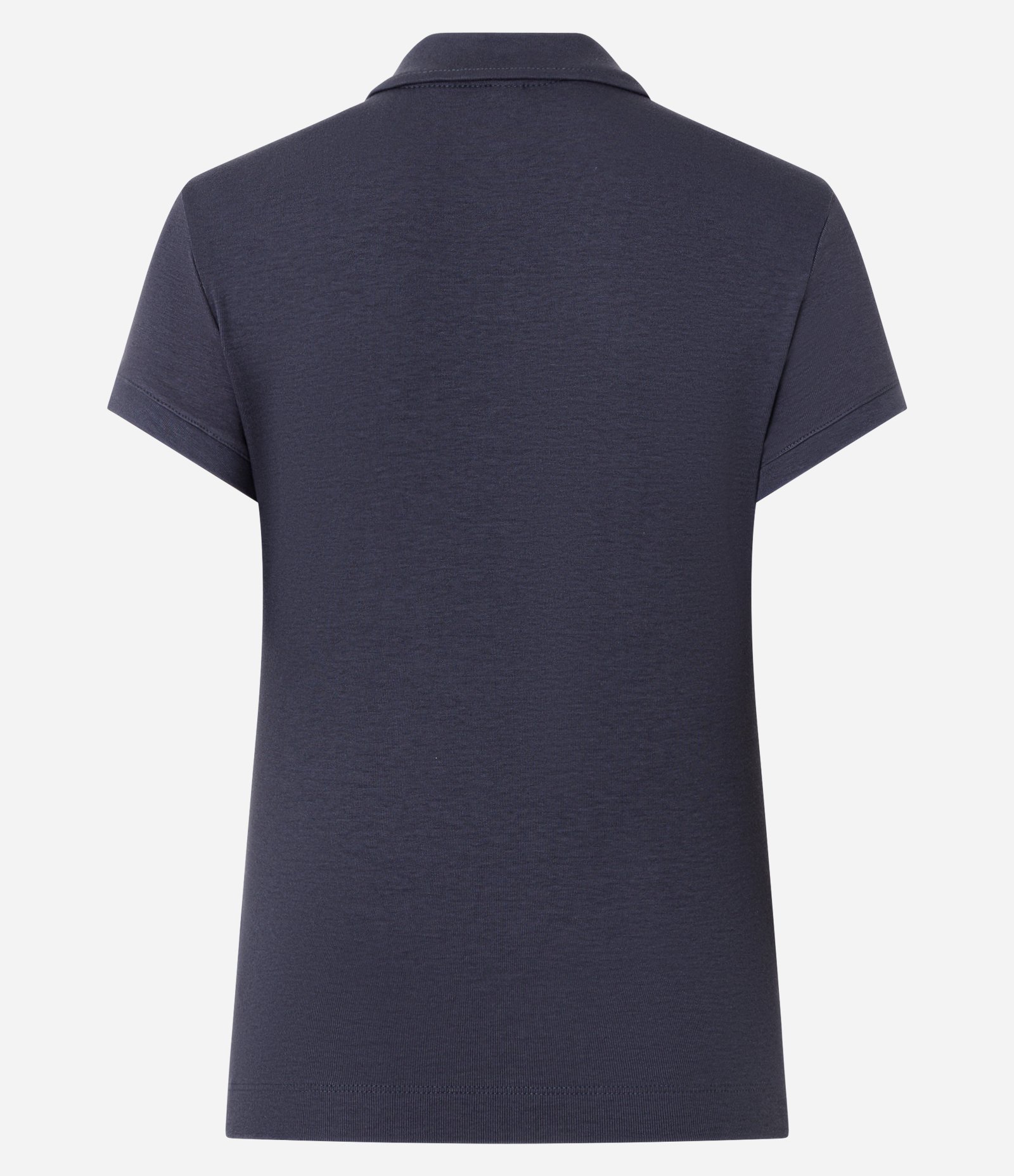 Blusa Polo Manga Curta em Ribana com Peitilho Azul 6