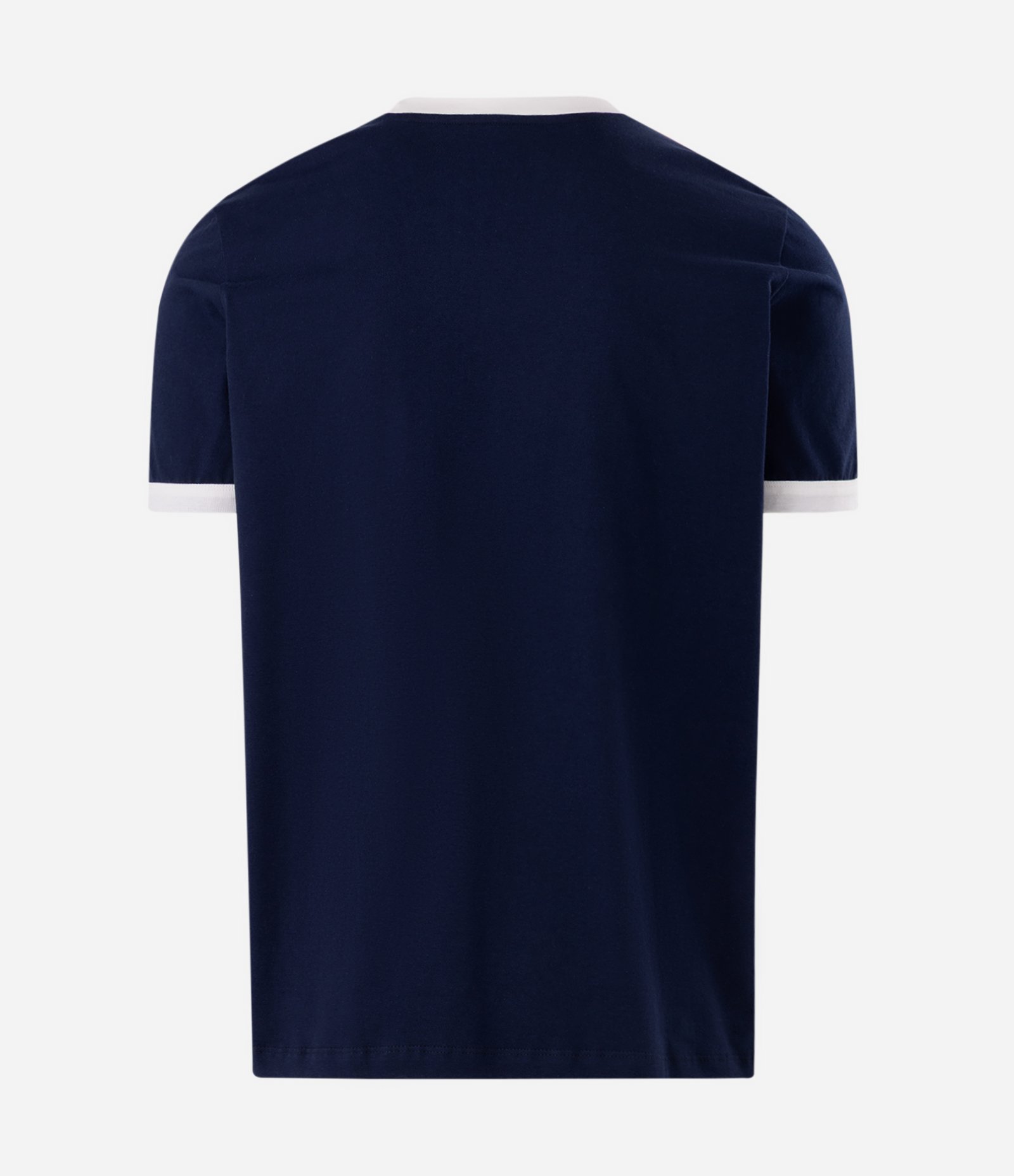 Camiseta Regular em Algodão com Listras nos Ombros Azul 6