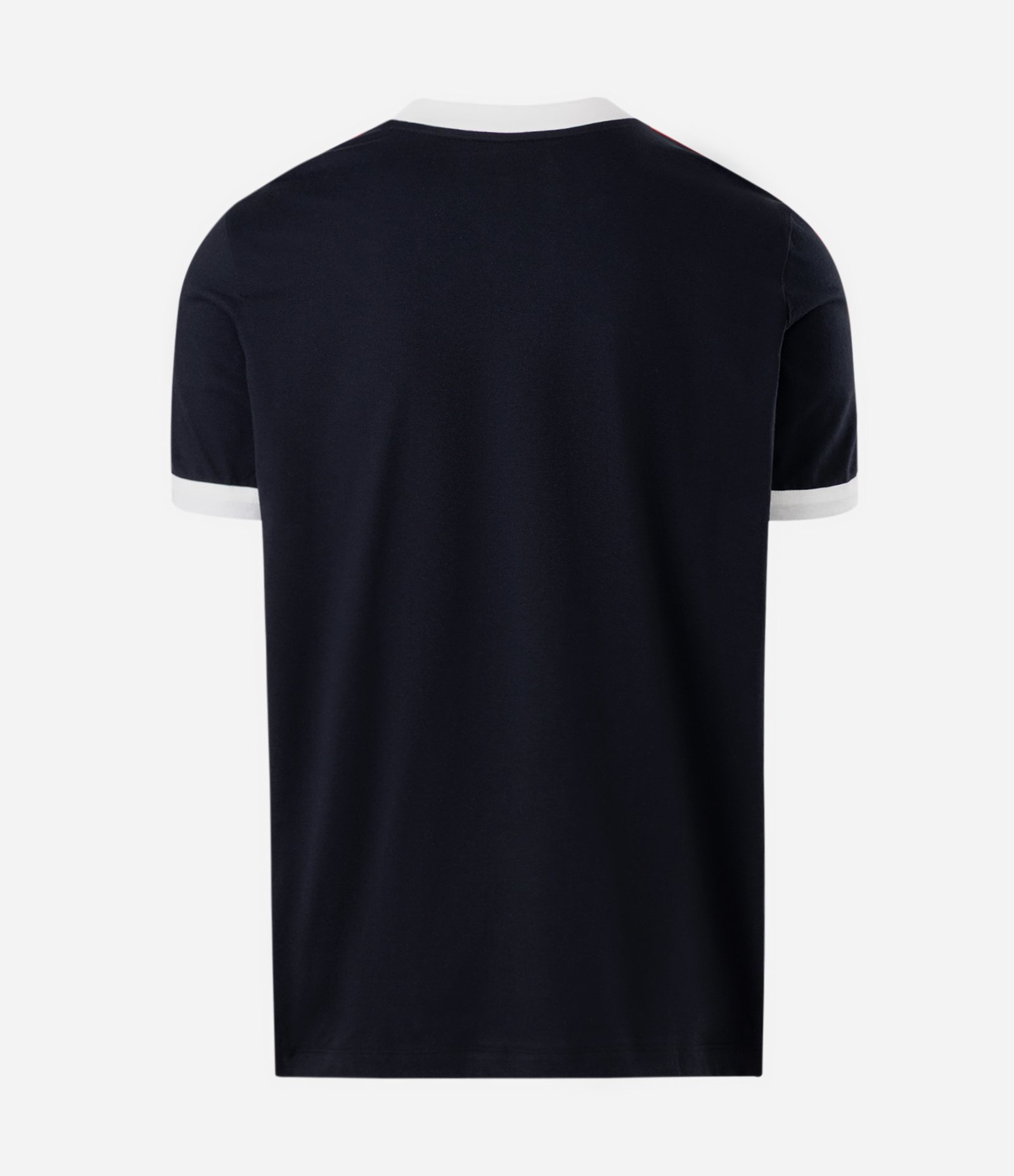 Camiseta Regular em Algodão com Listras nos Ombros Preto 2