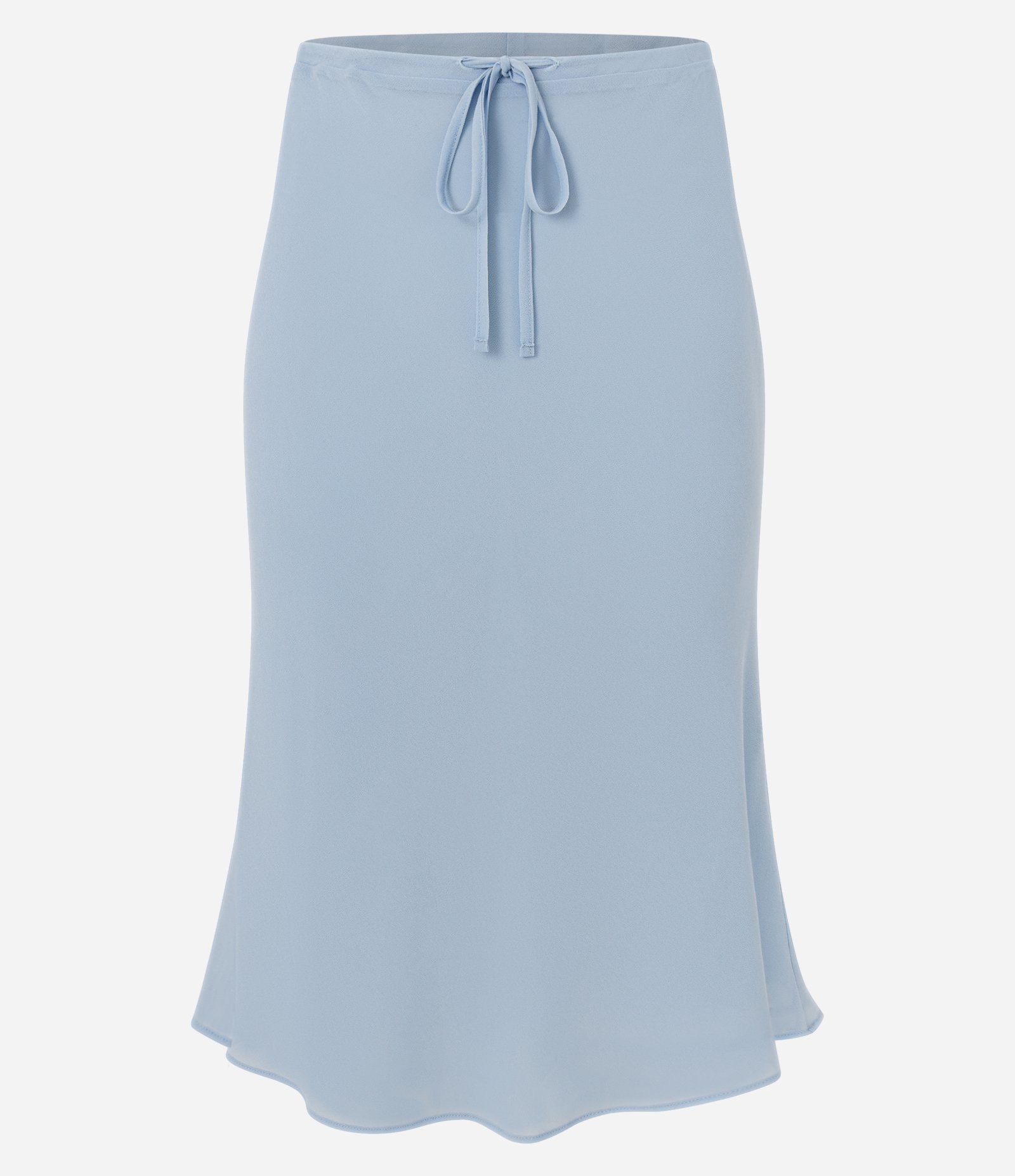 Saia Midi em Chiffon com Amarração na Cintura Azul Claro 1
