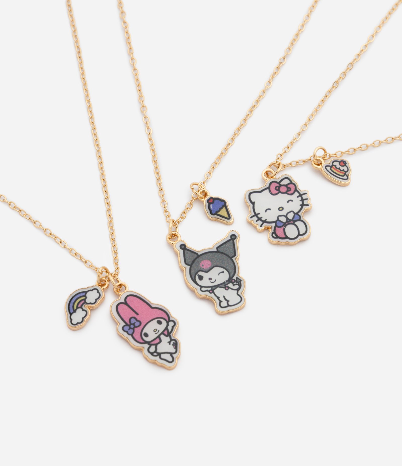 Kit 3 Colar Infantil Metal Infantil Hello Kitty - Tam Único Multicores 1