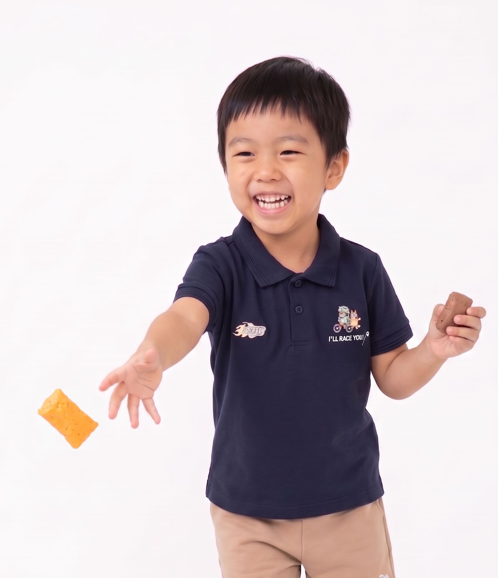 Conjunto Infantil Em Algodão Com Massinhas e Adesivos Bluey - Tam 3 a 6 Anos Azul 1