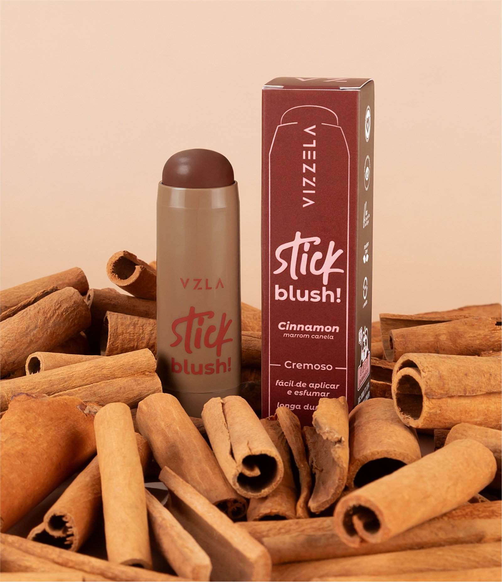 Stick Blush Cinnamon Vizzela Canela 3