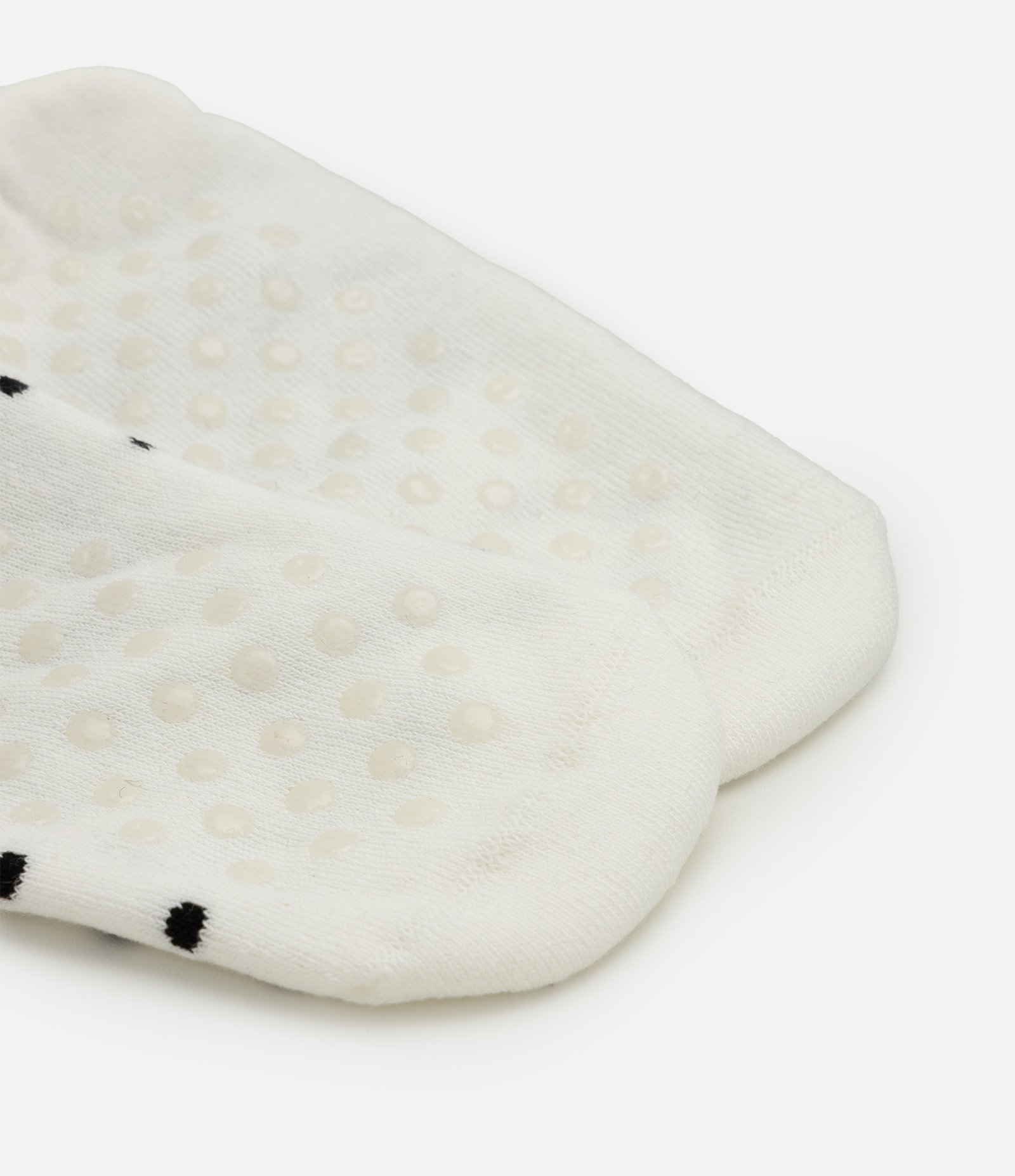Meia Sapatilha em Algodão com Estampa Poá e Antiderrapante Off White 6