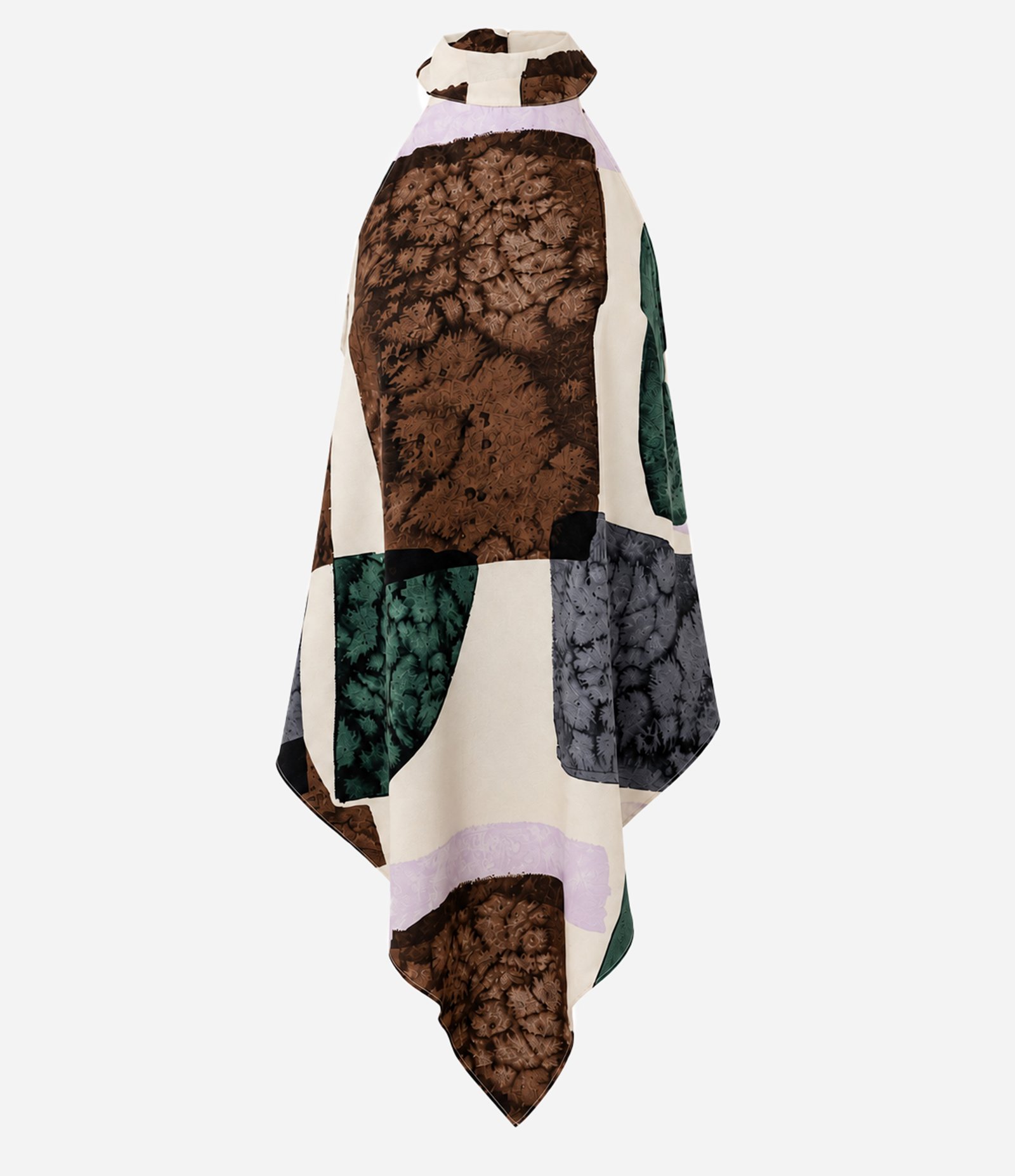 Blusa com Estampa Abstrata e Barra Assimétrica Multicores 6
