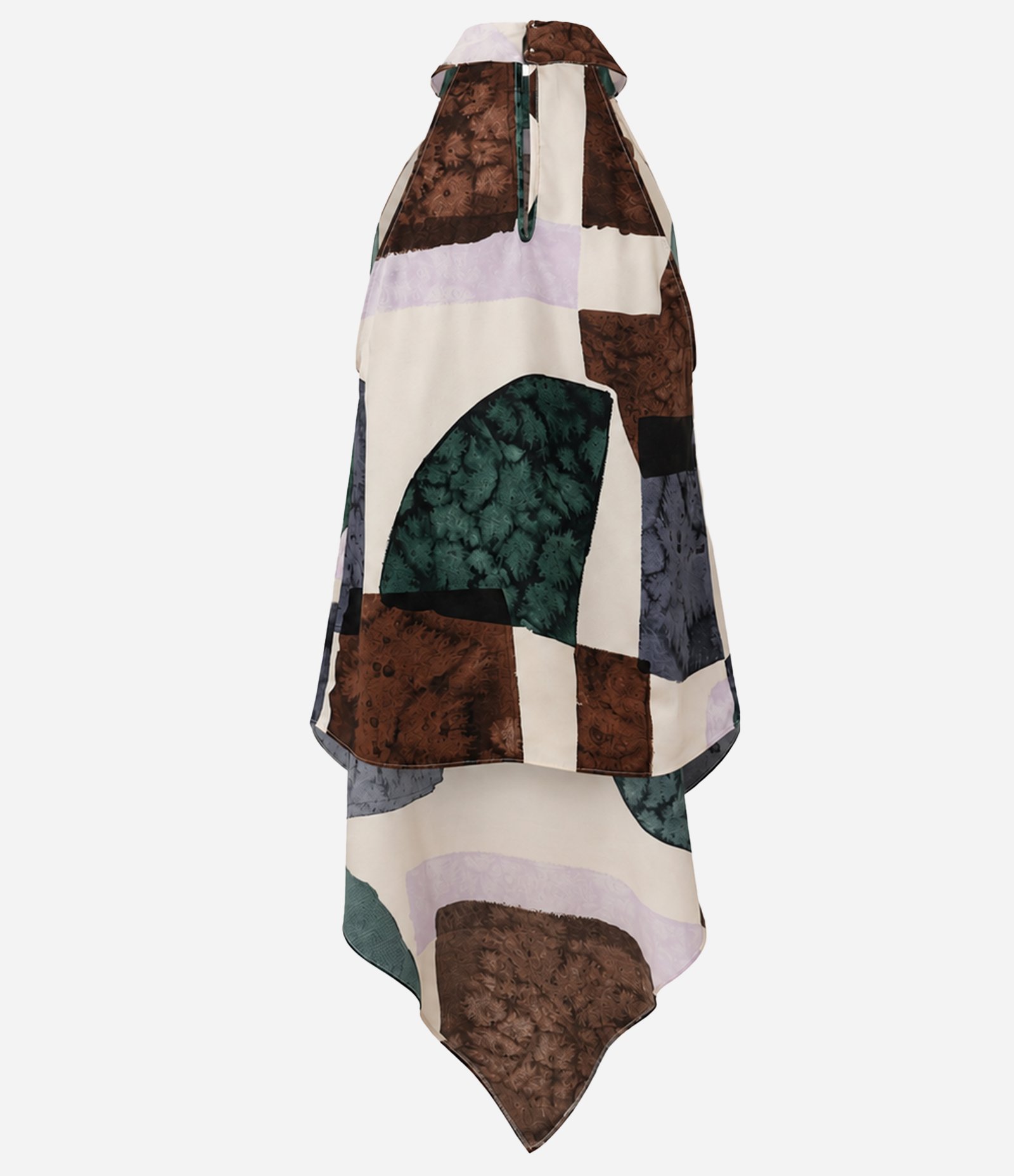 Blusa com Estampa Abstrata e Barra Assimétrica Multicores 7