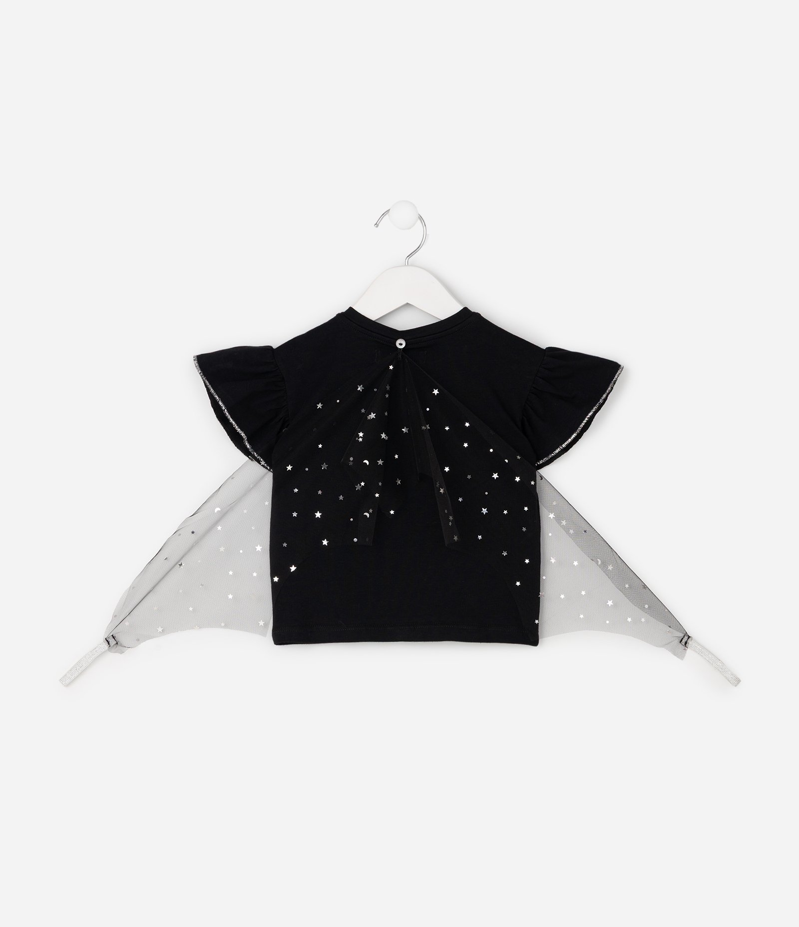 Camiseta Infantil Em Algodão Gatinho Vampiro Halloween - Tam 1 a 6 Anos Preto 3
