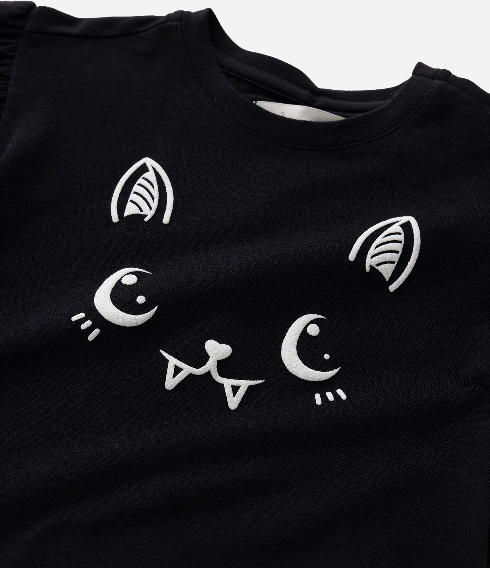 Camiseta Infantil Em Algodão Gatinho Vampiro Halloween - Tam 1 a 6 Anos Preto 5