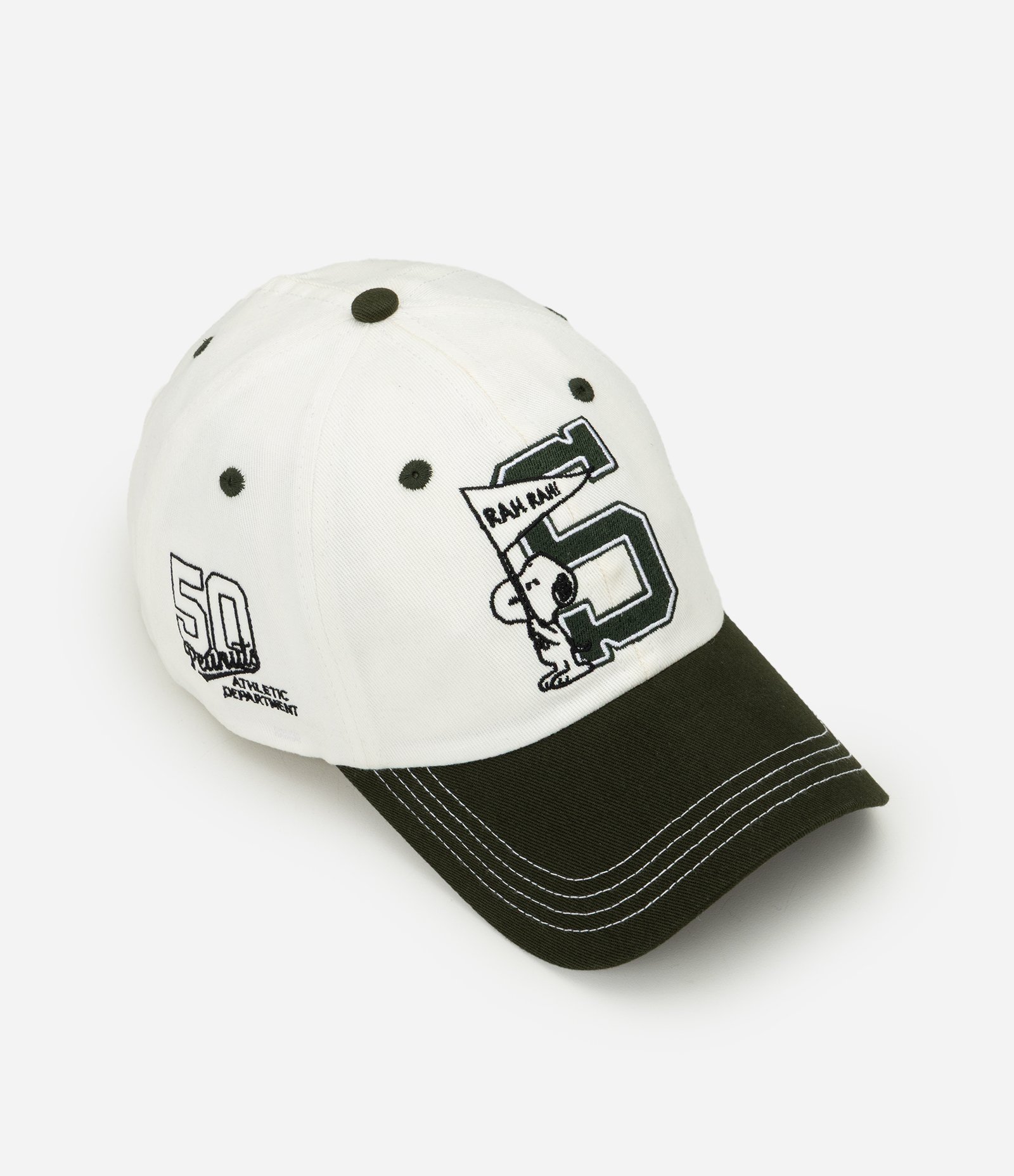 Boné 6 Panel em Algodão com Bordado Snoopy Verde 1