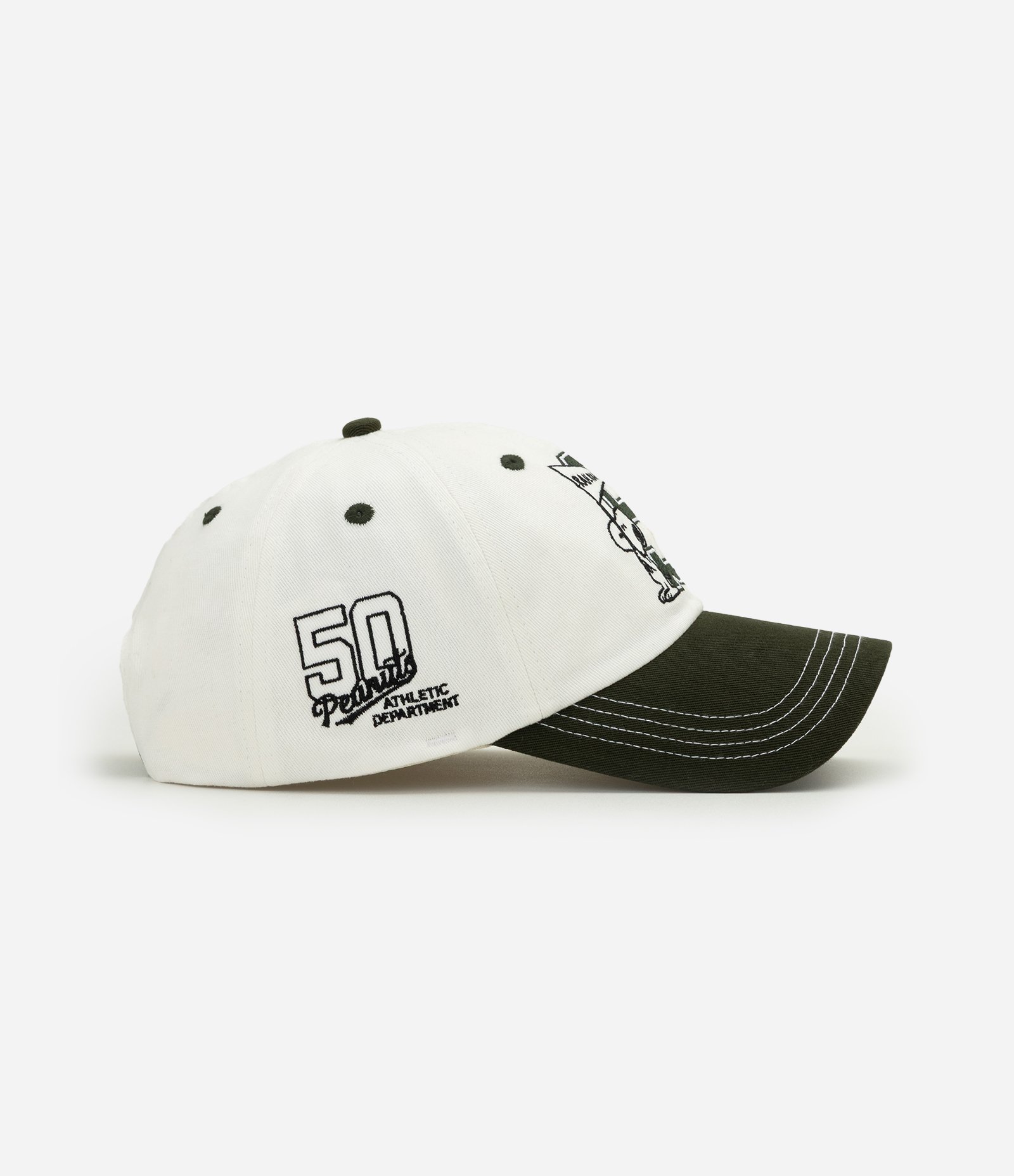 Boné 6 Panel em Algodão com Bordado Snoopy Verde 5
